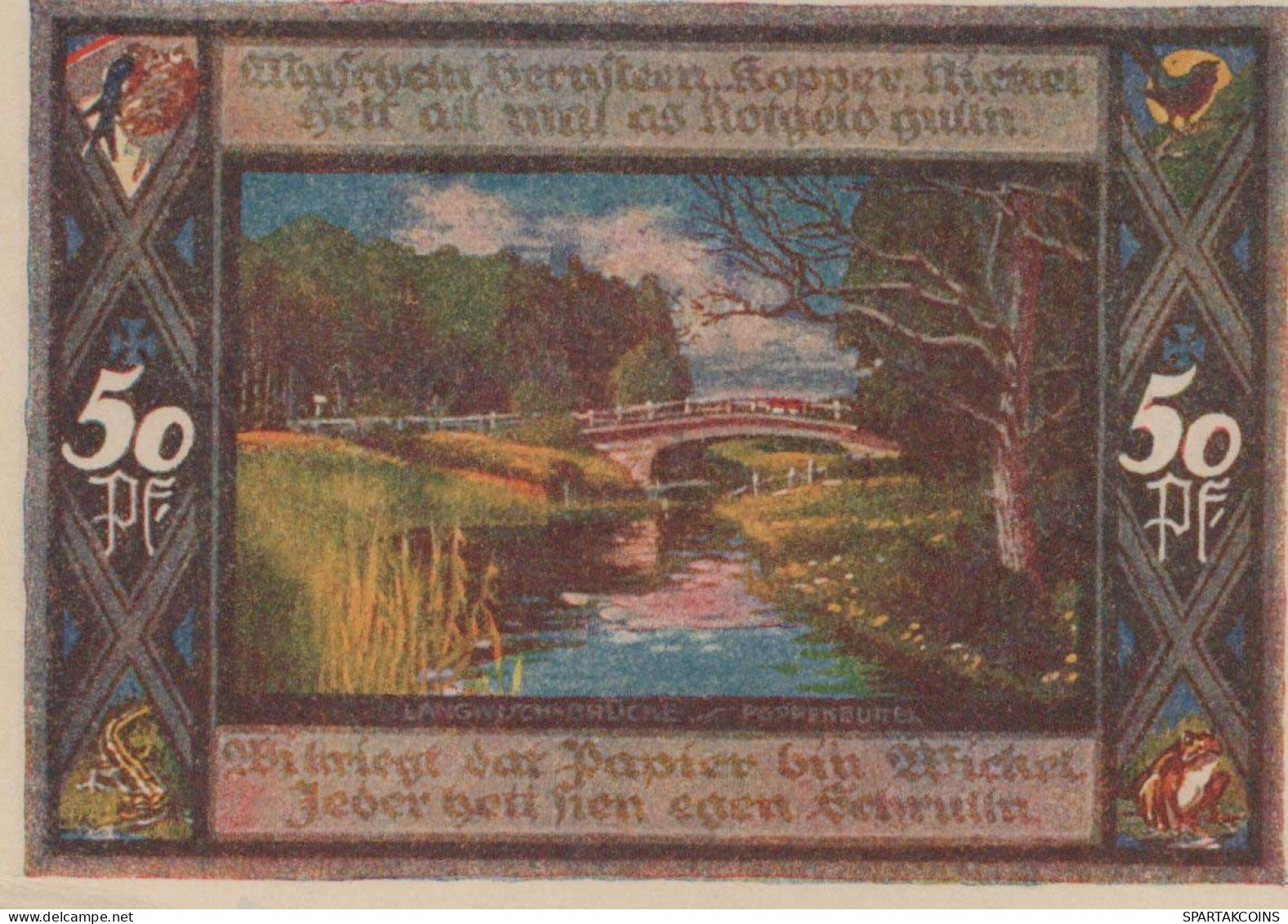 50 PFENNIG 1921 Stadt POPPENBÜTTEL Schleswig-Holstein DEUTSCHLAND Notgeld #PG173 - [11] Emissions Locales