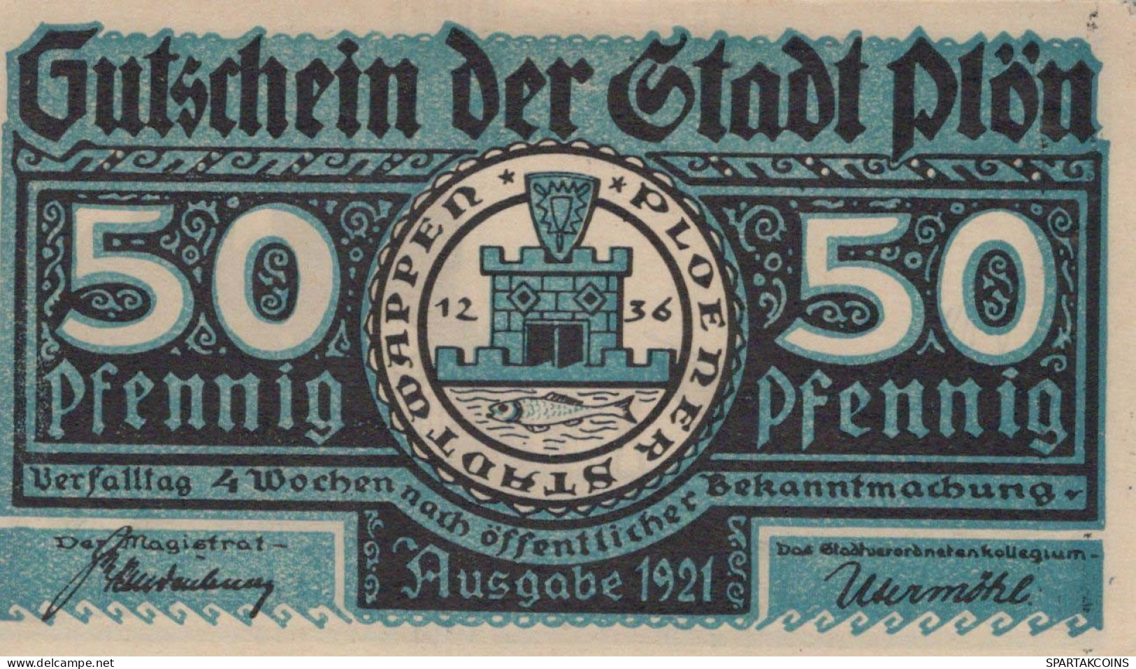 50 PFENNIG 1921 Stadt PLÖN Schleswig-Holstein UNC DEUTSCHLAND Notgeld #PB597 - [11] Emissions Locales