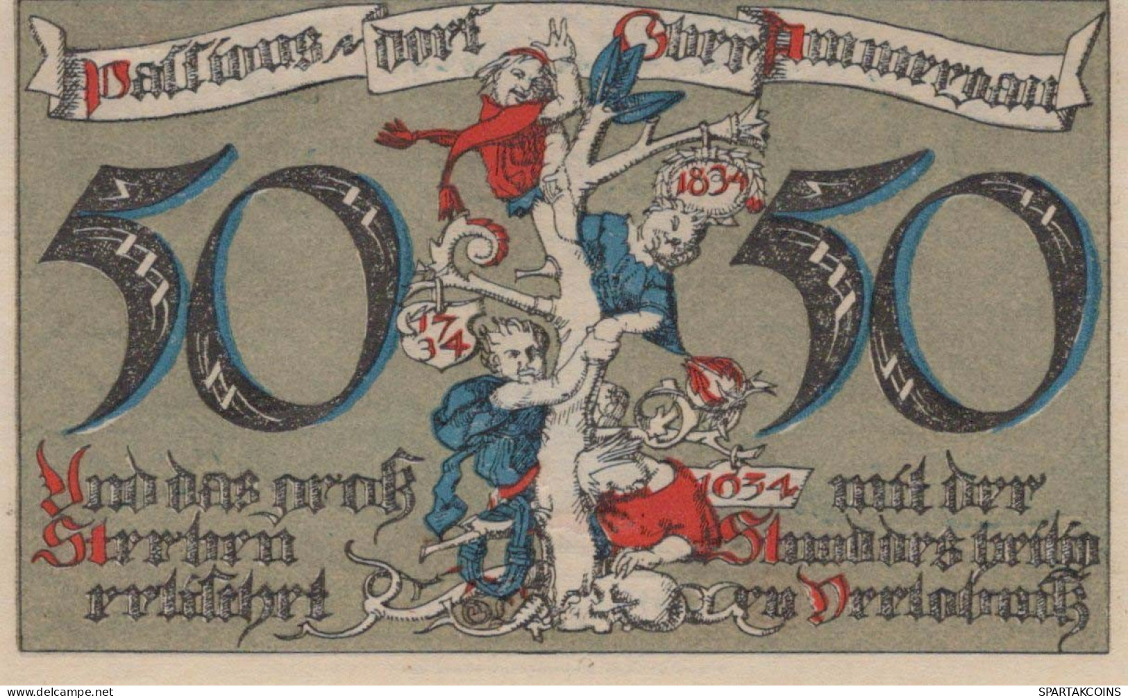 50 PFENNIG 1921 Stadt OBERAMMERGAU Bavaria DEUTSCHLAND Notgeld Banknote #PD442 - [11] Local Banknote Issues