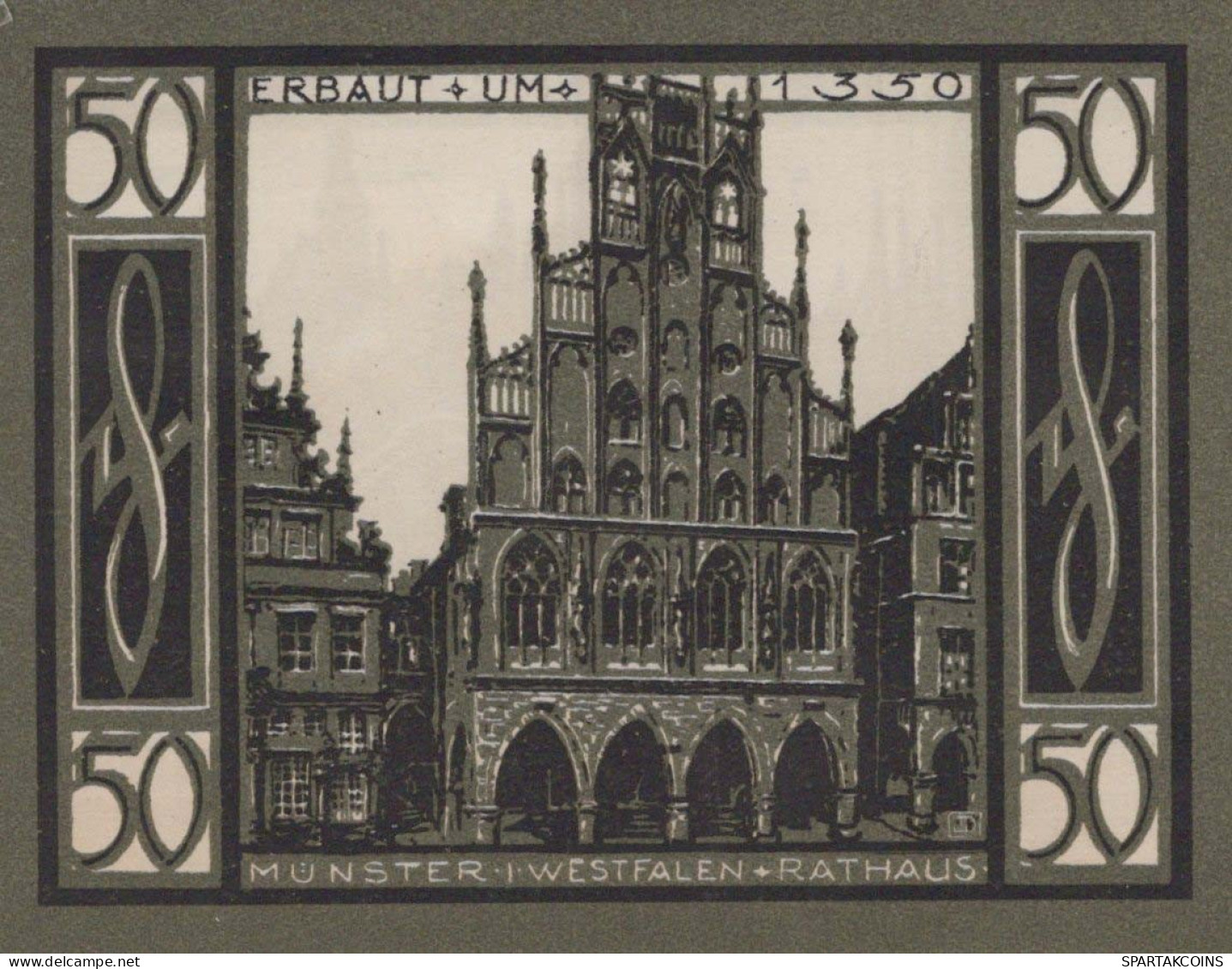 50 PFENNIG 1921 Stadt MÜNSTER IN WESTFALEN Westphalia UNC DEUTSCHLAND #PH969 - [11] Local Banknote Issues