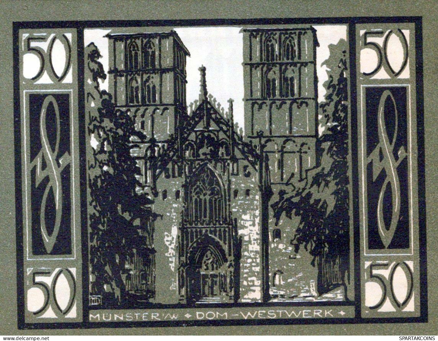 50 PFENNIG 1921 Stadt MÜNSTER IN WESTFALEN Westphalia UNC DEUTSCHLAND #PH966 - [11] Local Banknote Issues