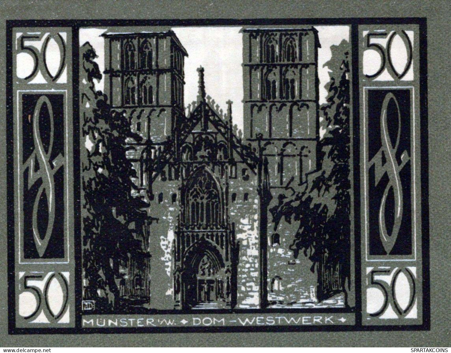 50 PFENNIG 1921 Stadt MÜNSTER IN WESTFALEN Westphalia UNC DEUTSCHLAND #PI756 - [11] Local Banknote Issues