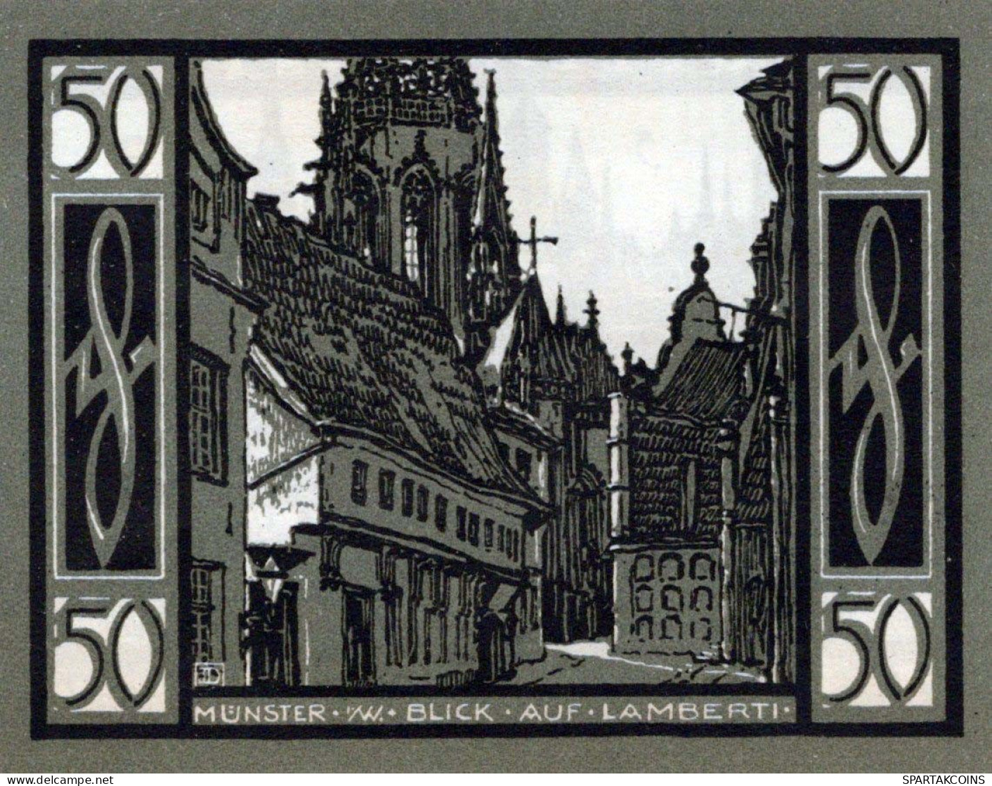 50 PFENNIG 1921 Stadt MÜNSTER IN WESTFALEN Westphalia UNC DEUTSCHLAND #PH968 - [11] Local Banknote Issues