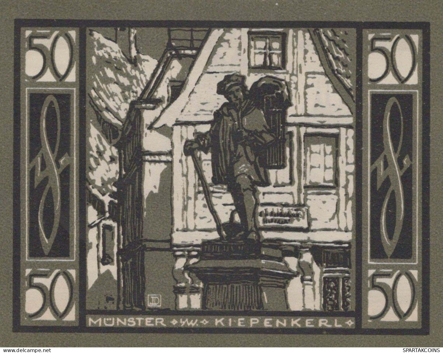 50 PFENNIG 1921 Stadt MÜNSTER IN WESTFALEN Westphalia DEUTSCHLAND Notgeld #PF892 - [11] Local Banknote Issues