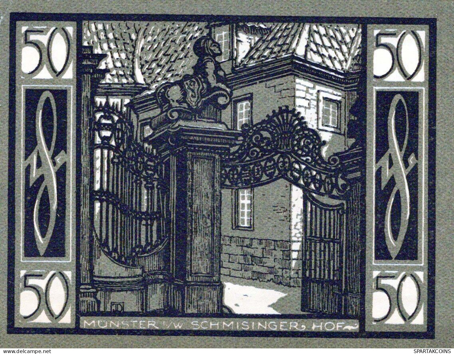 50 PFENNIG 1921 Stadt MÜNSTER IN WESTFALEN Westphalia DEUTSCHLAND Notgeld #PF890 - [11] Local Banknote Issues