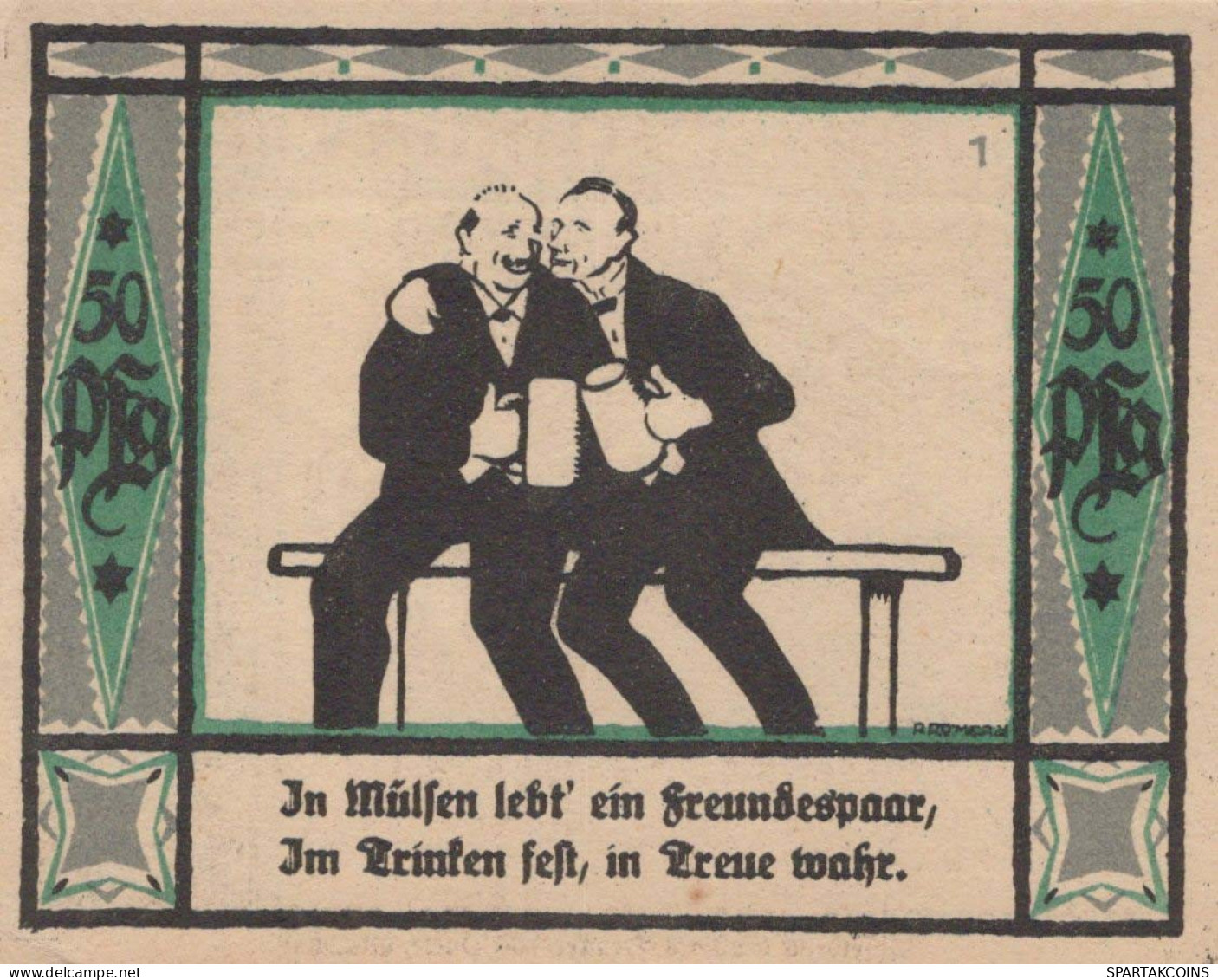 50 PFENNIG 1921 Stadt MÜLSEN-SANKT JAKOB Saxony UNC DEUTSCHLAND Notgeld #PC304 - [11] Local Banknote Issues