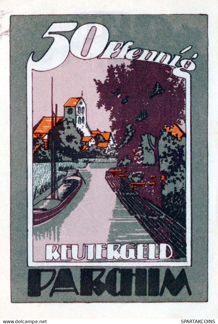 50 PFENNIG 1922 Stadt PARCHIM Mecklenburg-Schwerin DEUTSCHLAND Notgeld #PJ146 - [11] Local Banknote Issues