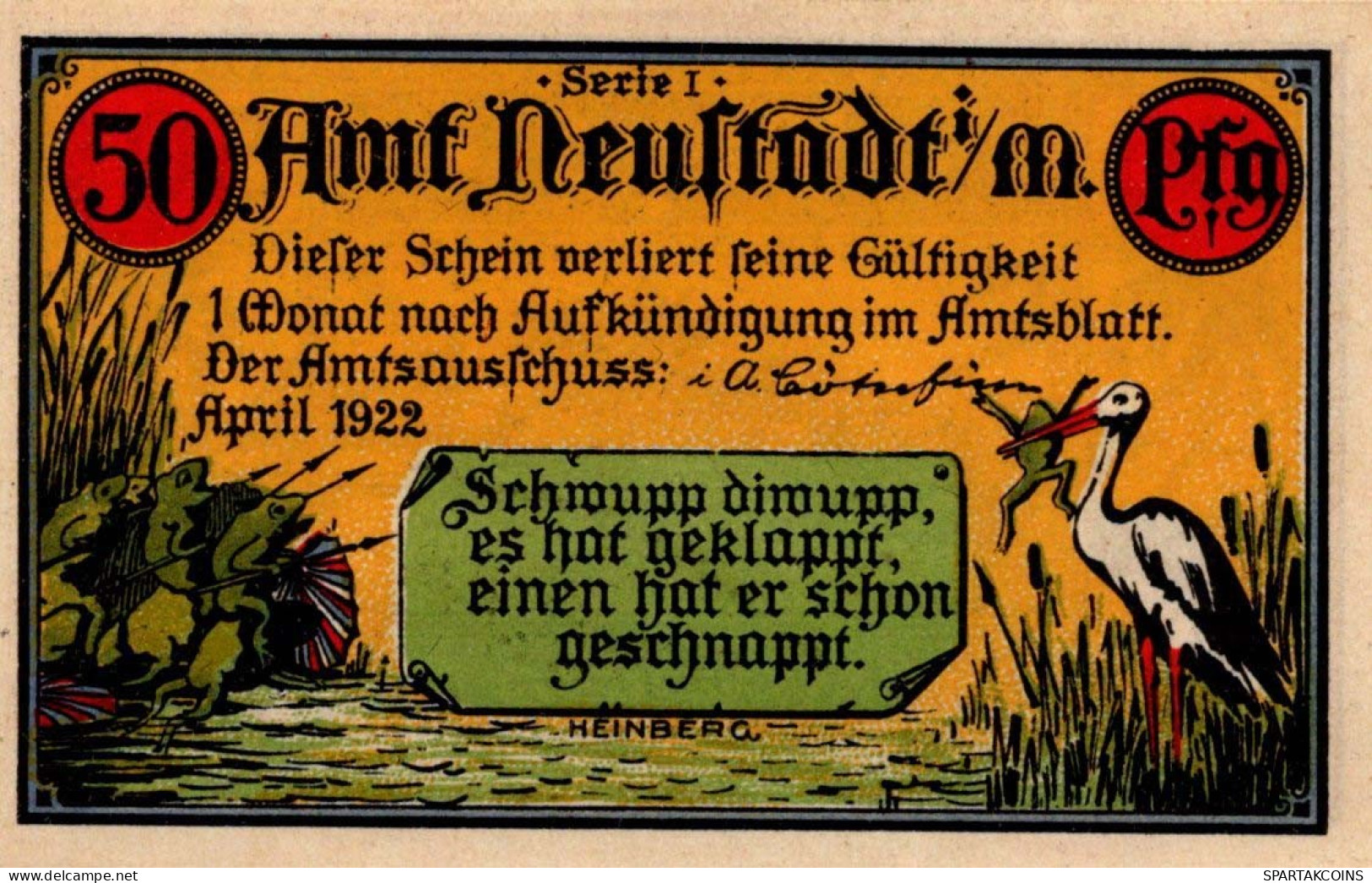 50 PFENNIG 1922 Stadt NEUSTADT MECKLENBURG-SCHWERIN UNC DEUTSCHLAND #PJ066 - [11] Local Banknote Issues