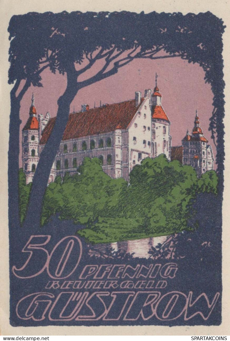 50 PFENNIG 1922 Stadt GÜSTROW Mecklenburg-Schwerin DEUTSCHLAND Notgeld #PG377 - [11] Emissioni Locali