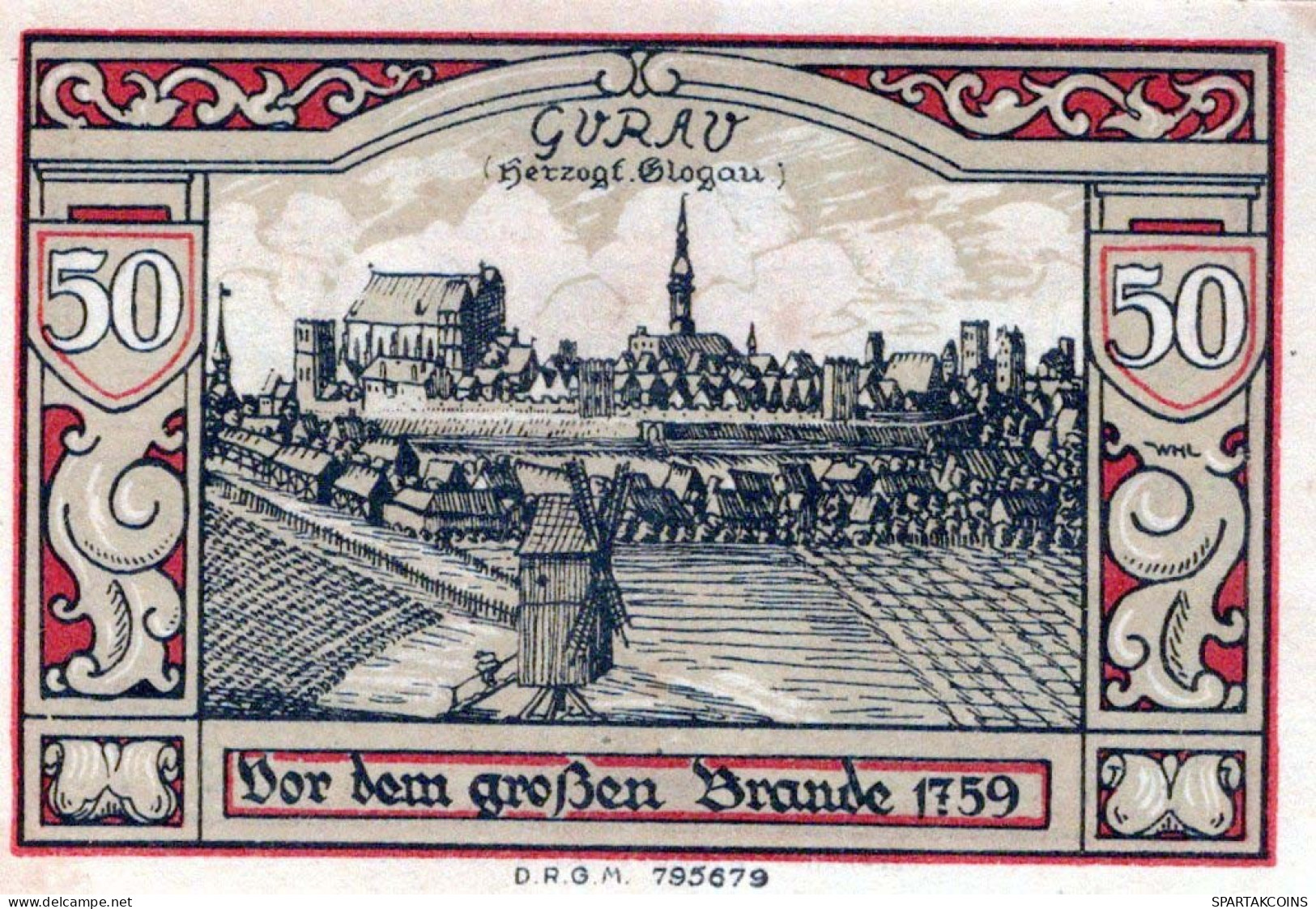 50 PFENNIG 1922 Stadt GUHRAU Niedrigeren Silesia UNC DEUTSCHLAND Notgeld #PD091 - [11] Lokale Uitgaven
