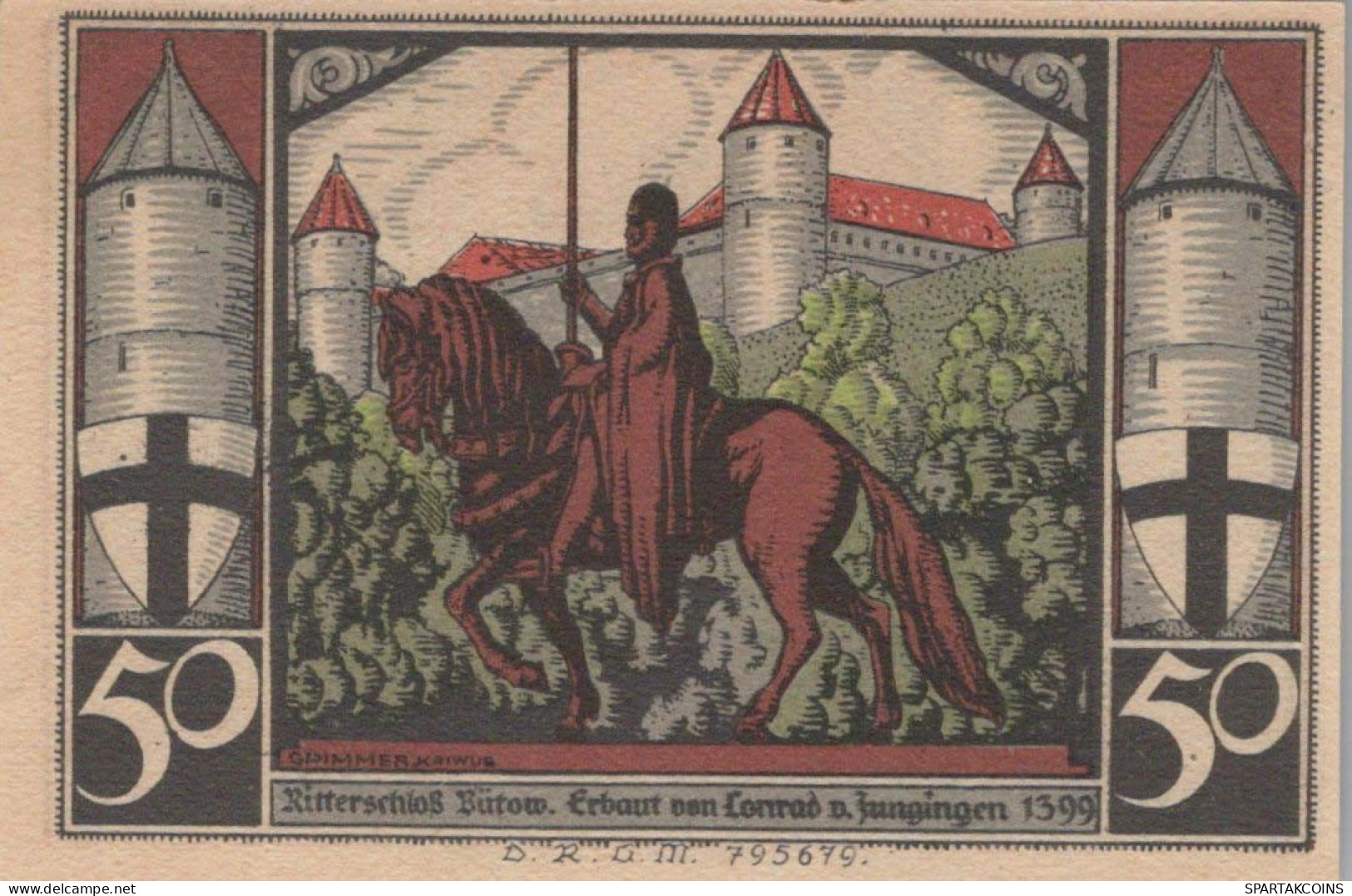 50 PFENNIG 1922 Stadt BÜTOW Pomerania UNC DEUTSCHLAND Notgeld Banknote #PC862 - Lokale Ausgaben