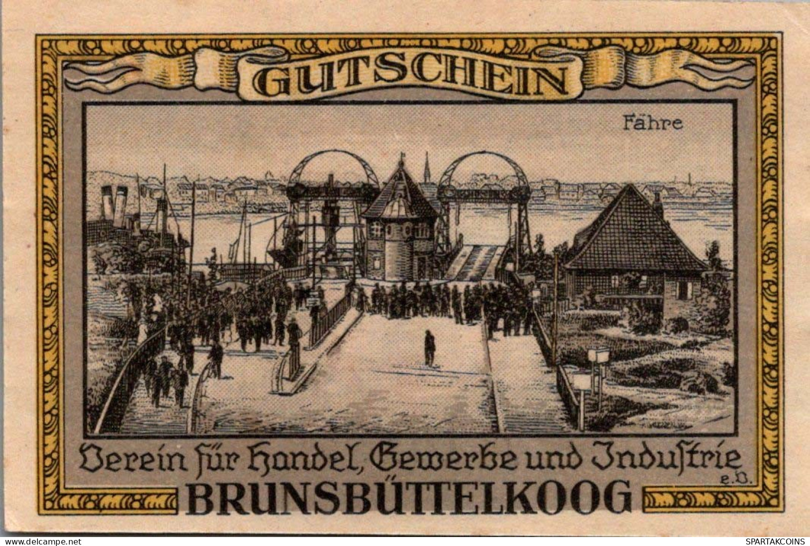 50 PFENNIG 1922 Stadt BRUNSBÜTTELKOOG Schleswig-Holstein UNC DEUTSCHLAND #PA325 - [11] Local Banknote Issues