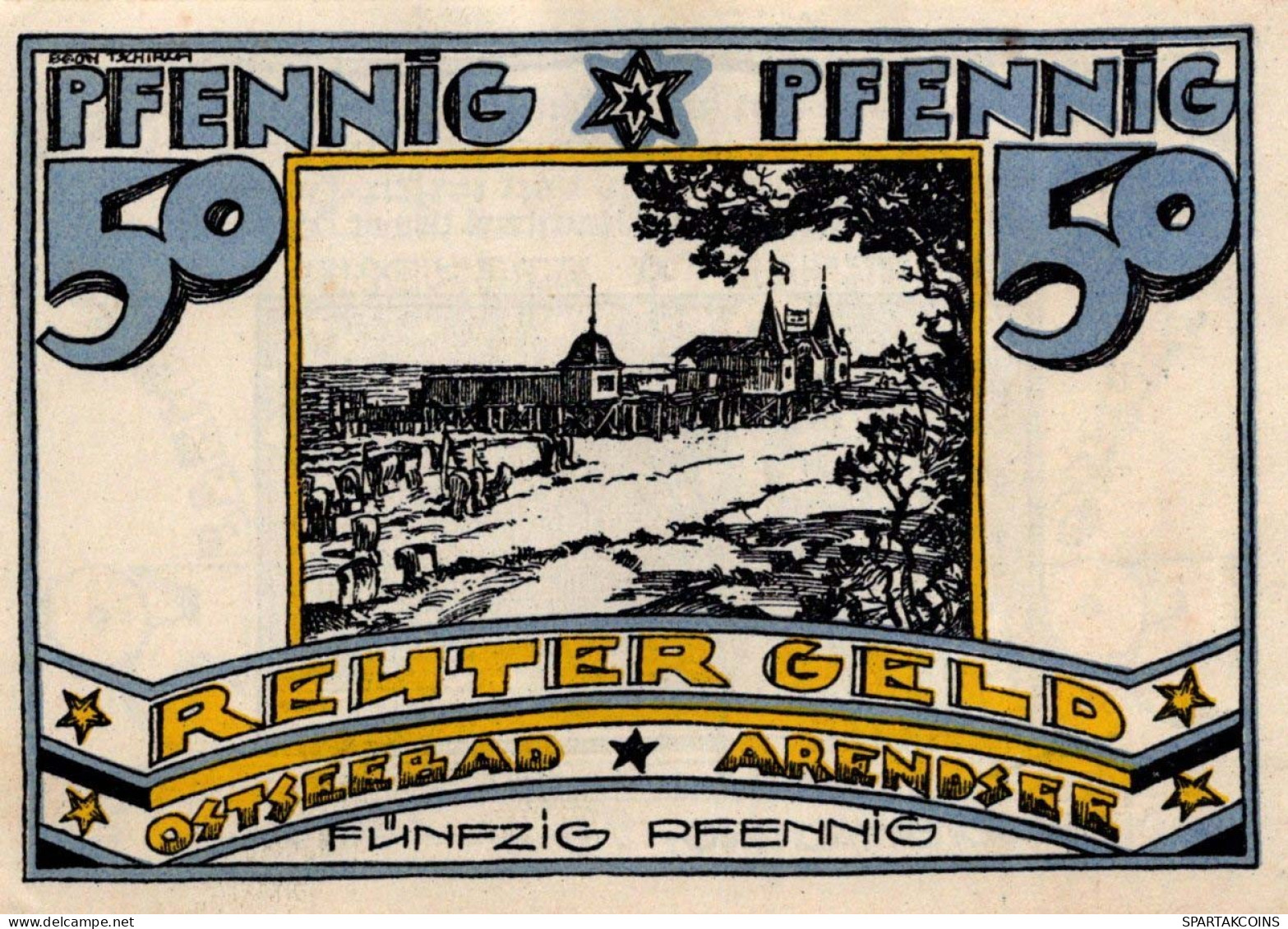 50 PFENNIG 1922 ARENDSEE AN DER OSTSEE Mecklenburg-Schwerin DEUTSCHLAND #PJ112 - [11] Local Banknote Issues