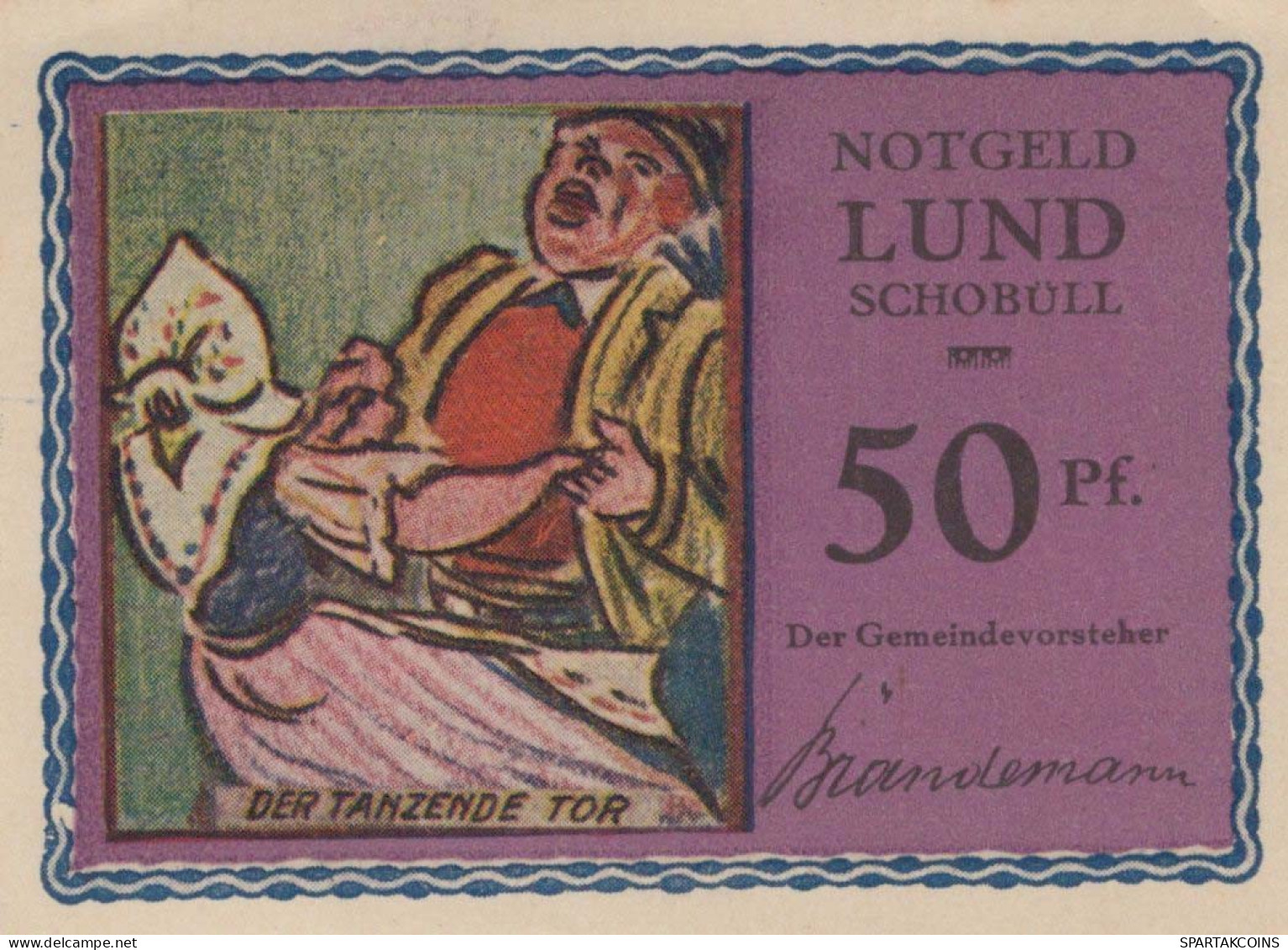 50 PFENNIG 1921/22 LUND-SCHOBÜLL SCHLESWIG HOLSTEIN UNC DEUTSCHLAND #PC676 - [11] Local Banknote Issues