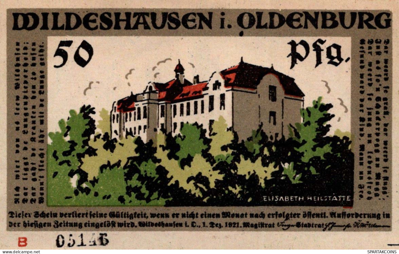 50 PFENNIG 1921 Stadt WILDESHAUSEN Oldenburg DEUTSCHLAND Notgeld Banknote #PF739 - Lokale Ausgaben