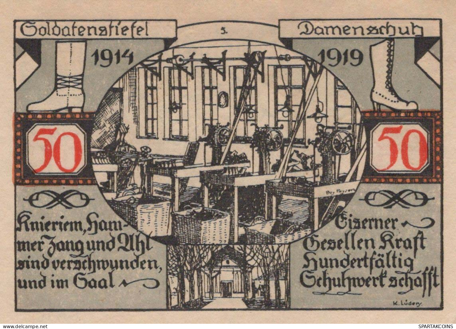 50 PFENNIG 1921 Stadt WEISSENFELS Saxony UNC DEUTSCHLAND Notgeld Banknote #PI004 - [11] Lokale Uitgaven