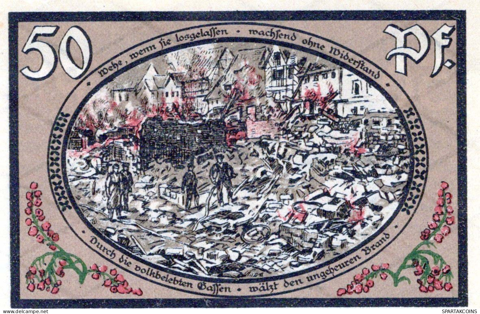 50 PFENNIG 1921 Stadt WASUNGEN Thuringia UNC DEUTSCHLAND Notgeld Banknote #PH911 - [11] Lokale Uitgaven