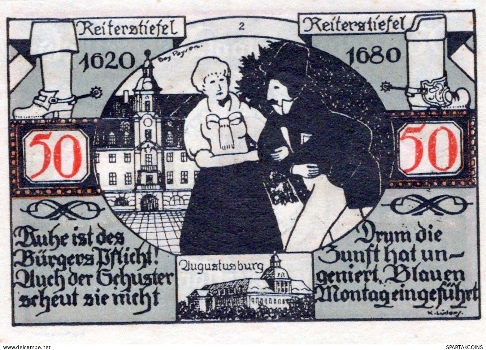 50 PFENNIG 1921 Stadt WEISSENFELS Saxony DEUTSCHLAND Notgeld Banknote #PF933 - [11] Lokale Uitgaven