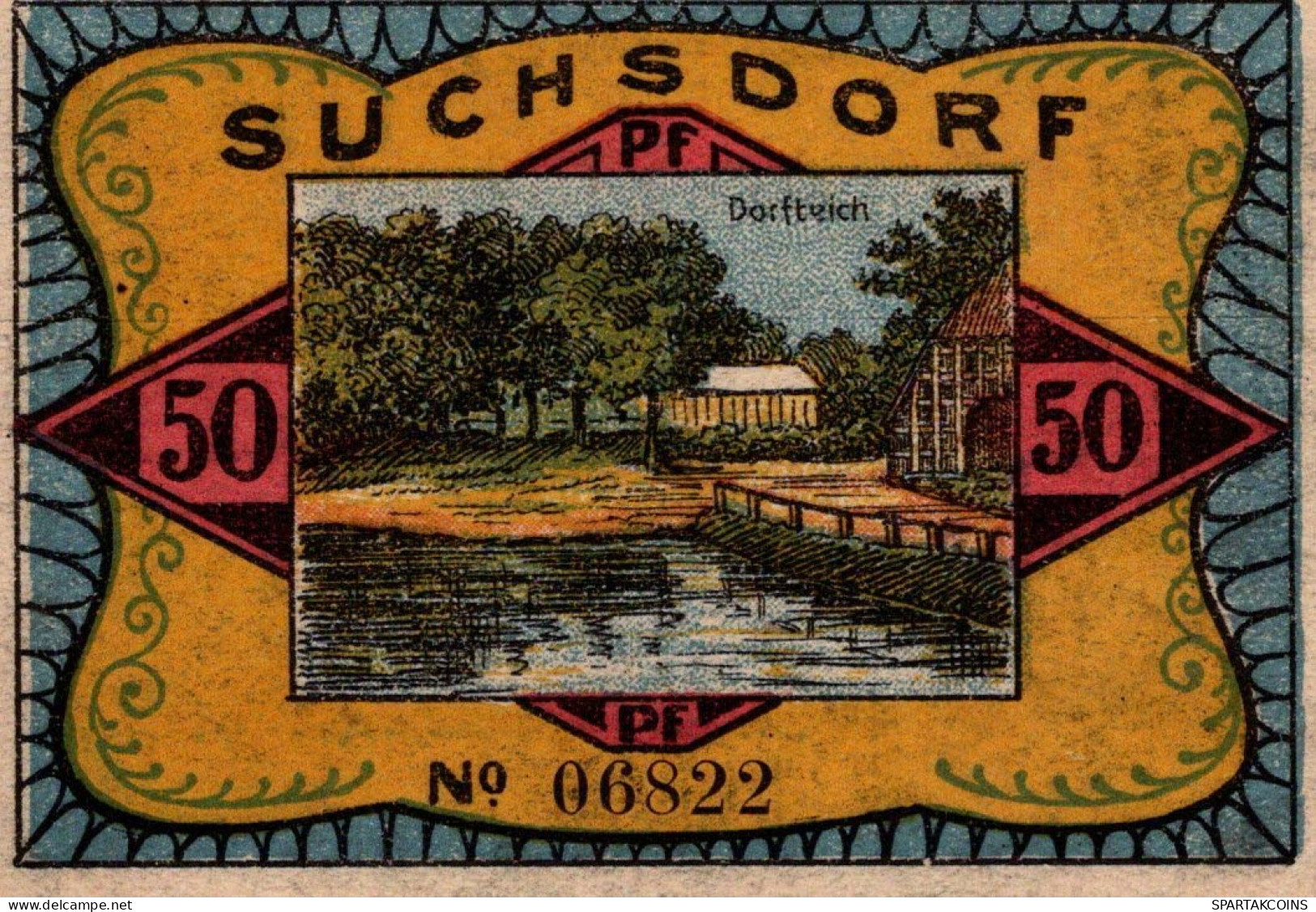 50 PFENNIG 1921 Stadt SUCHSDORF Schleswig-Holstein DEUTSCHLAND Notgeld #PF995 - Lokale Ausgaben
