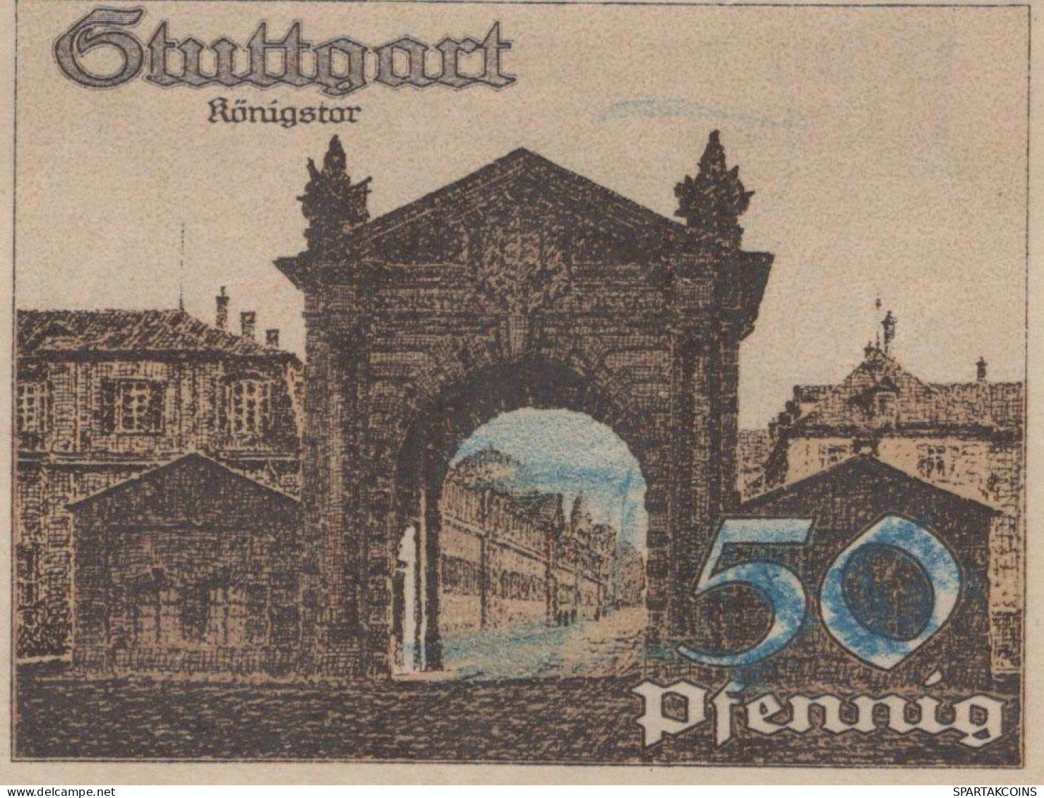 50 PFENNIG 1921 Stadt STUTTGART Württemberg UNC DEUTSCHLAND Notgeld #PC433 - Lokale Ausgaben