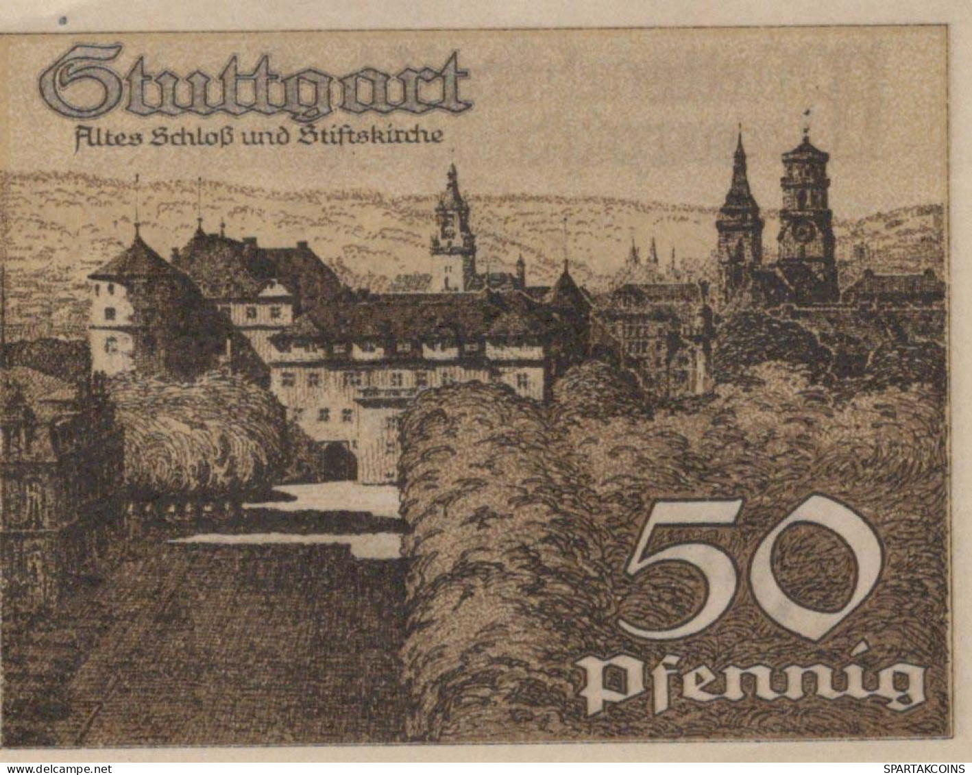 50 PFENNIG 1921 Stadt STUTTGART Württemberg UNC DEUTSCHLAND Notgeld #PC426 - [11] Lokale Uitgaven