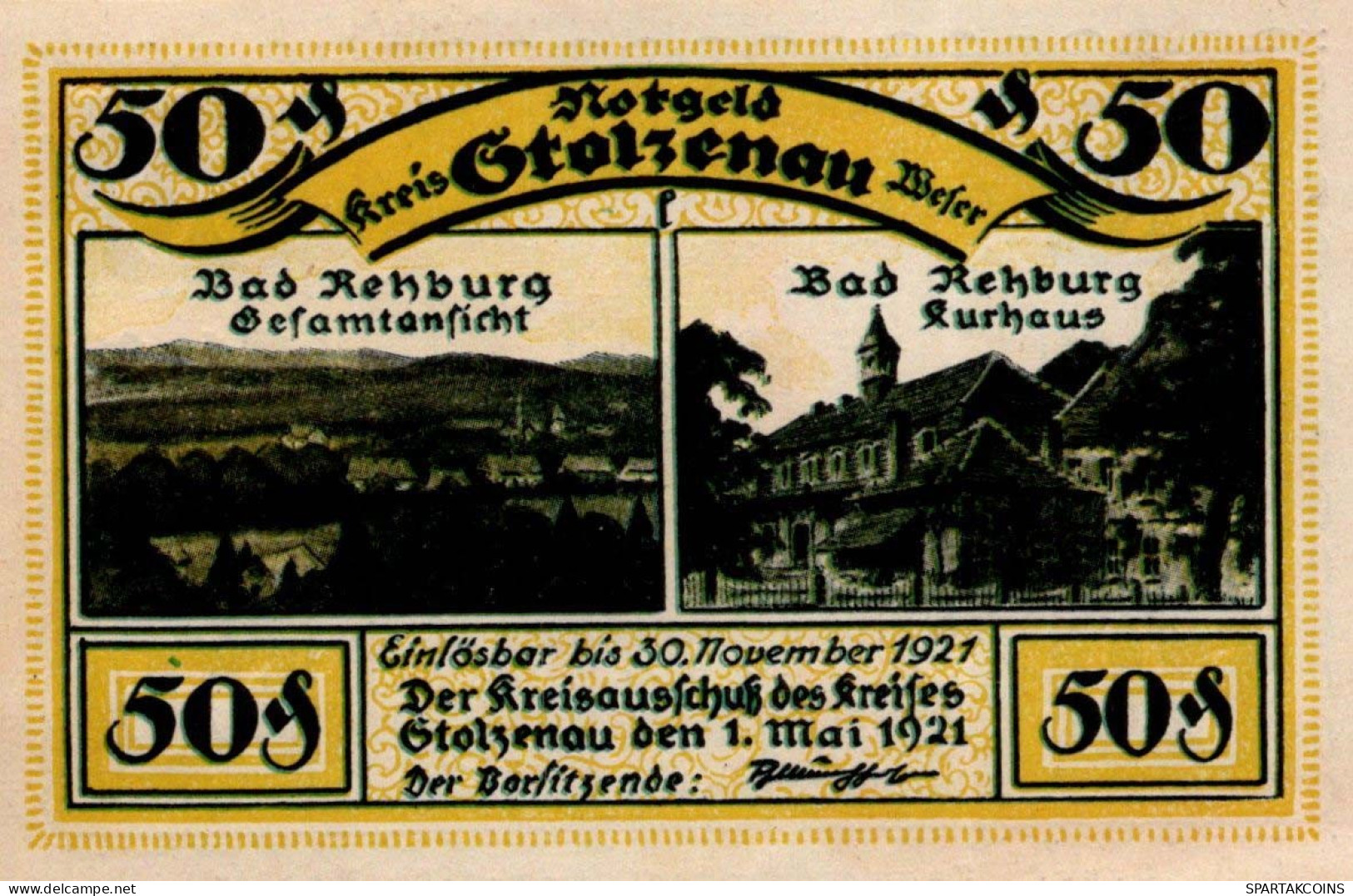 50 PFENNIG 1921 Stadt STOLZENAU Hanover DEUTSCHLAND Notgeld Banknote #PJ087 - Lokale Ausgaben