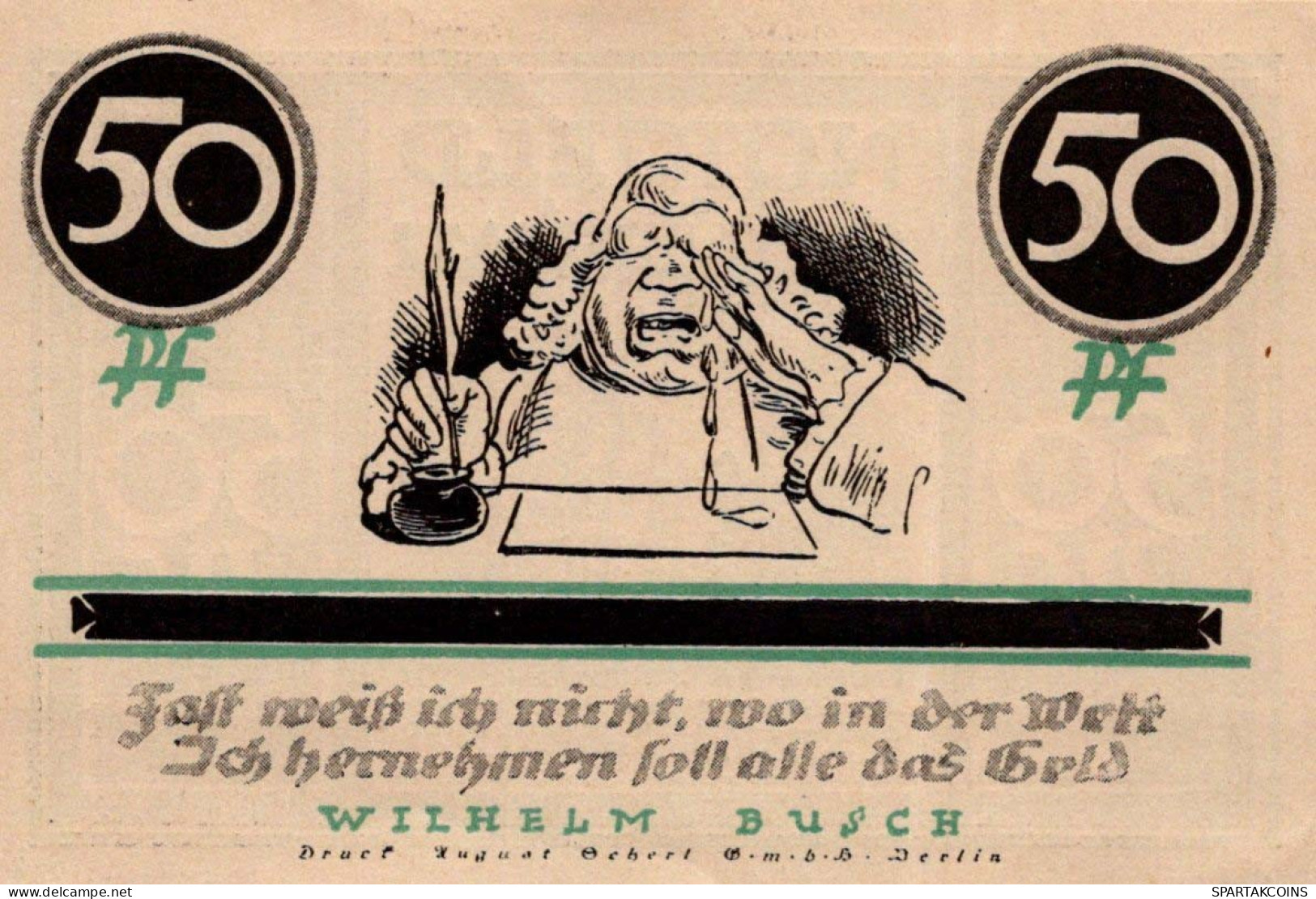 50 PFENNIG 1921 Stadt STOLZENAU Hanover DEUTSCHLAND Notgeld Banknote #PJ078 - [11] Lokale Uitgaven