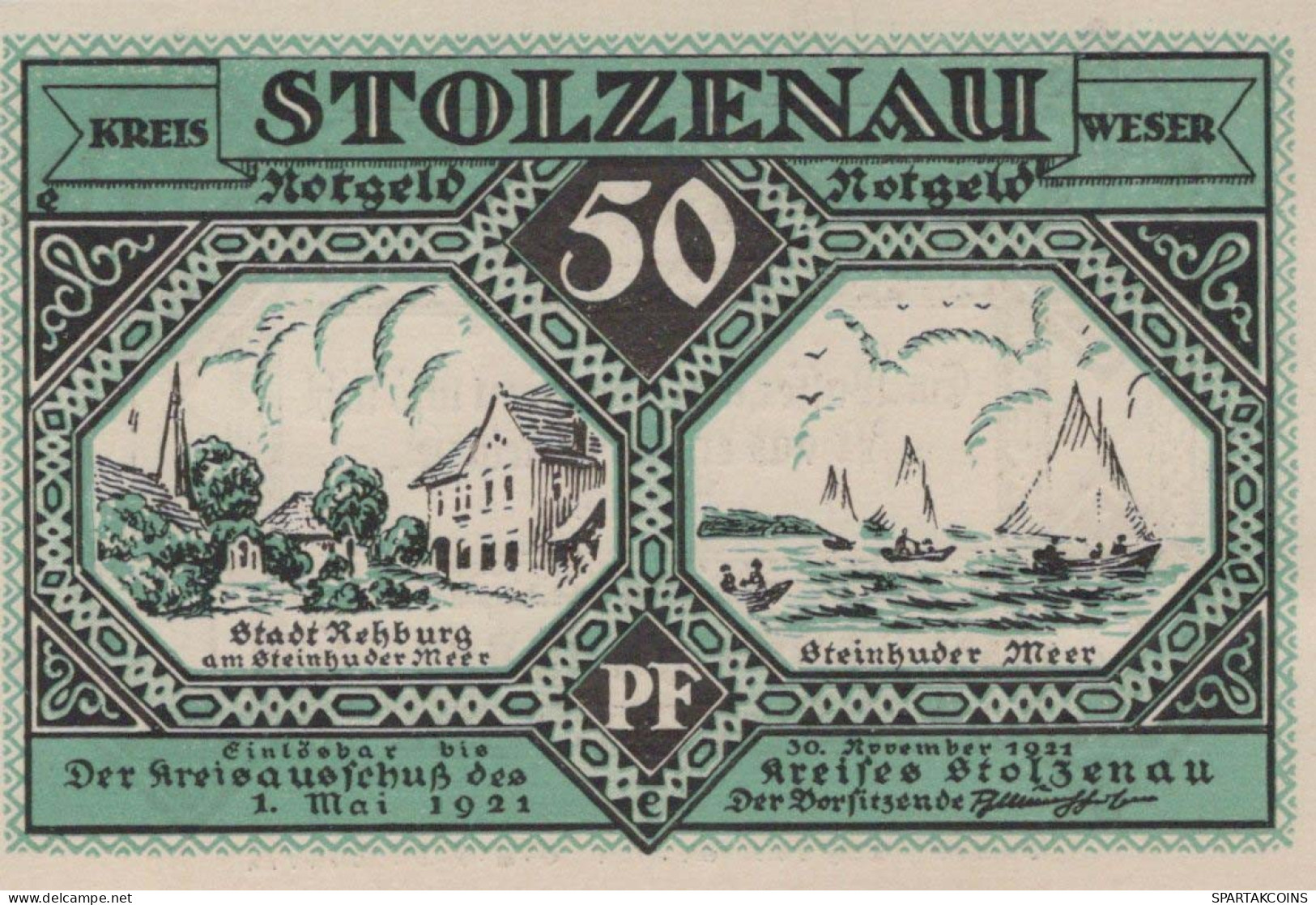 50 PFENNIG 1921 Stadt STOLZENAU Hanover DEUTSCHLAND Notgeld Banknote #PG207 - [11] Lokale Uitgaven