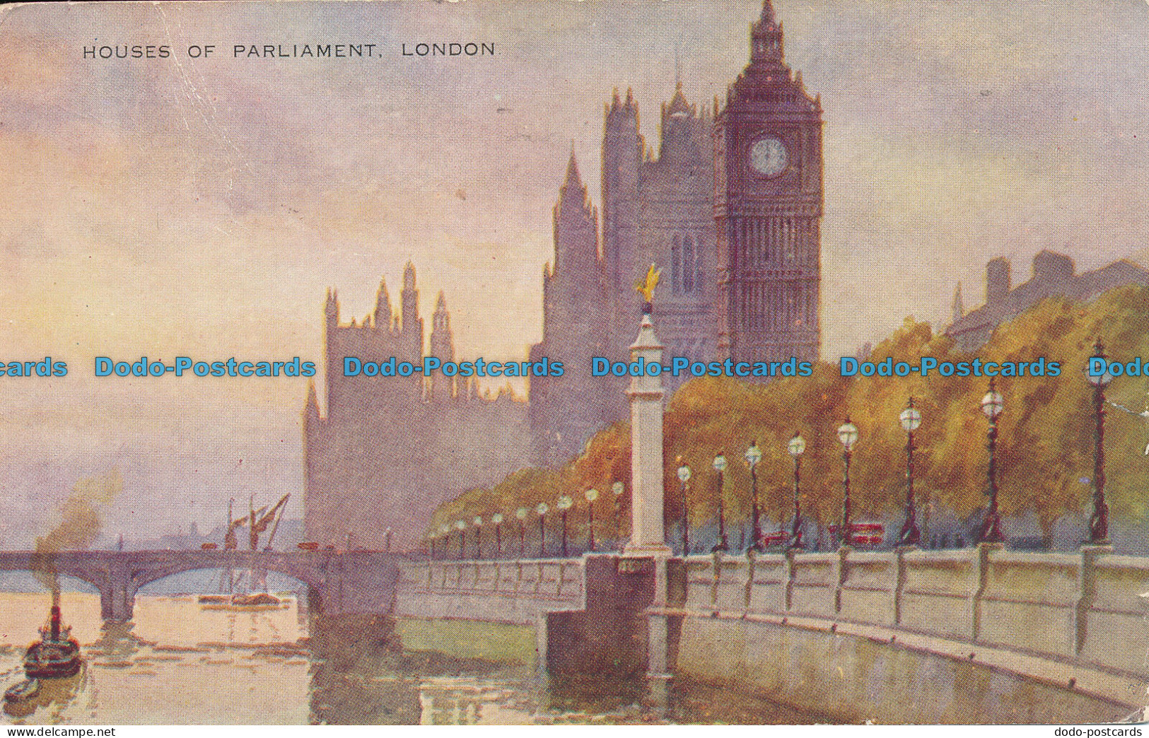 R086411 Houses Of Parliament. London. Valentine. Art Colour. No E1193. 1950 - Andere & Zonder Classificatie