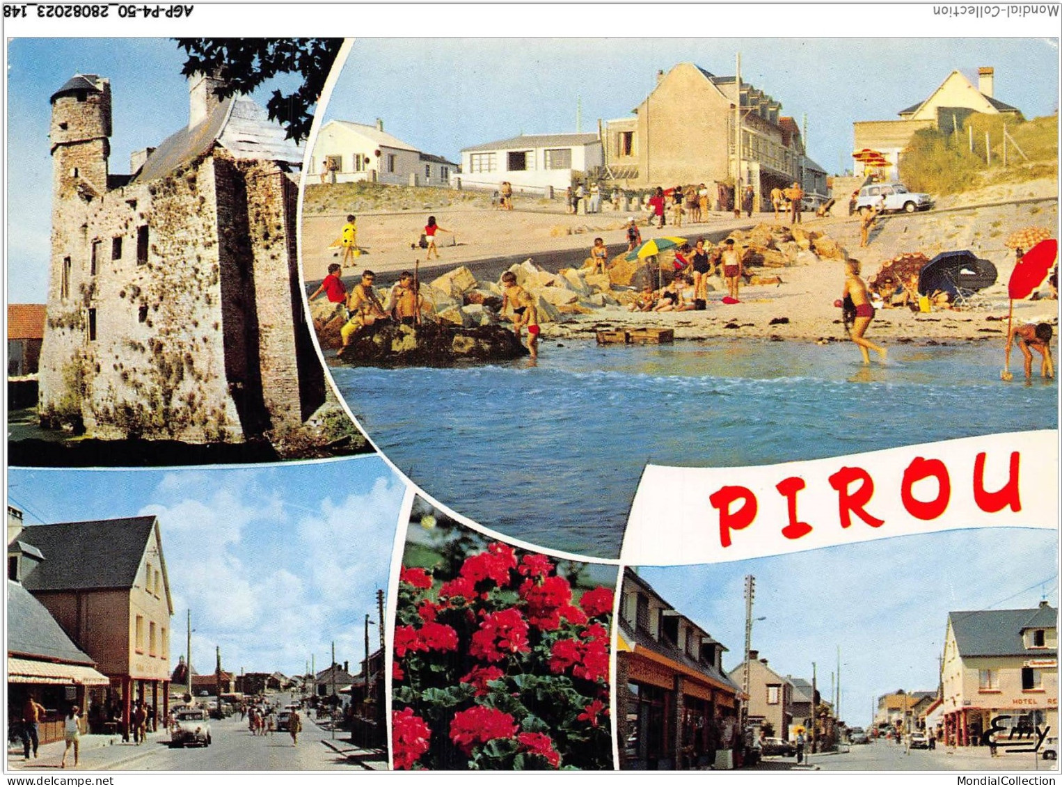 AGPP4-0398-50 - PIROU - Souvenir - Rue, Plage, Eglise  - Sonstige & Ohne Zuordnung