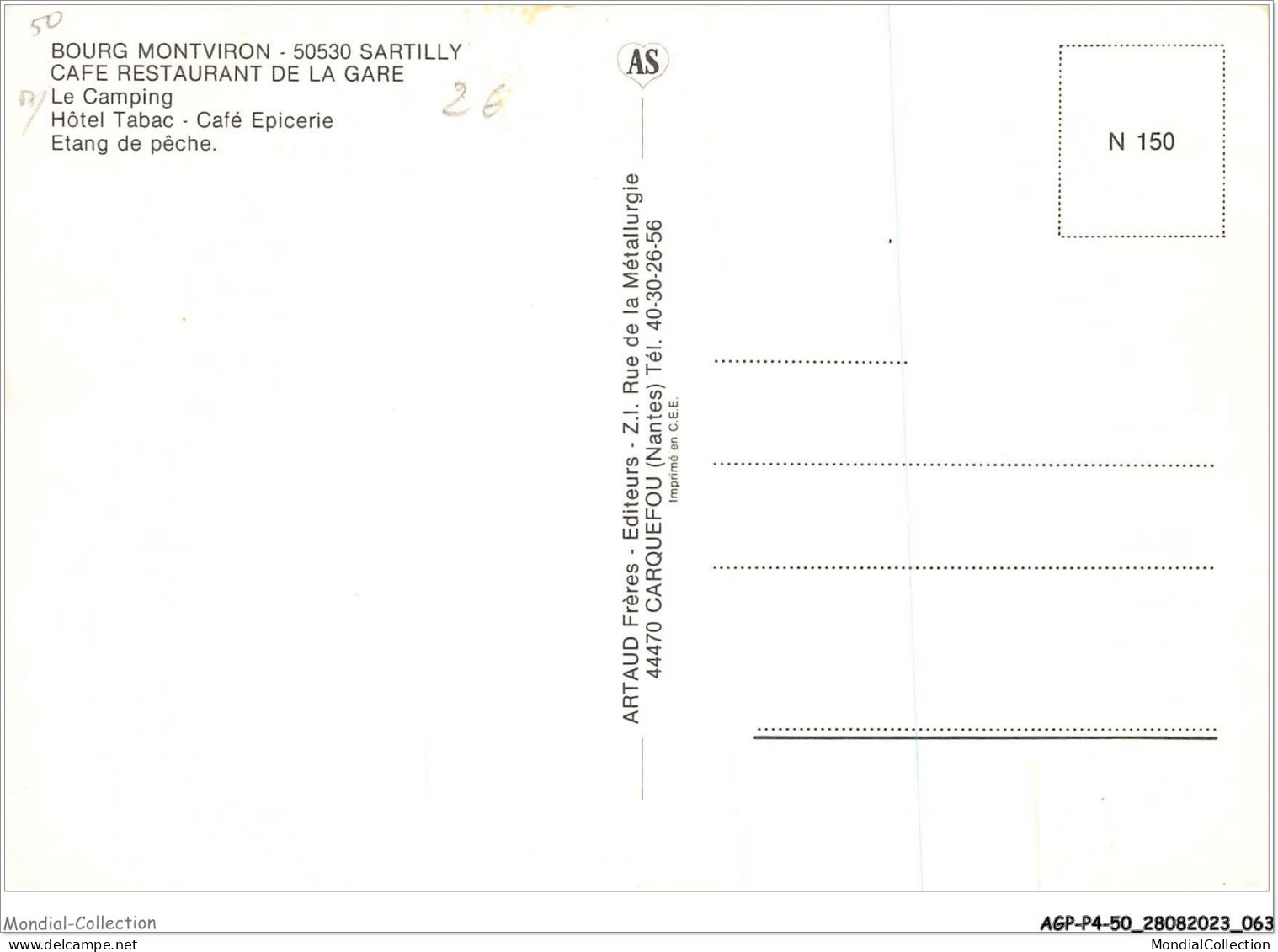 AGPP4-0355-50 - MONTVIRON - Café Restaurant De La Gare, Le Camping, Hotel Tabac  - Sonstige & Ohne Zuordnung