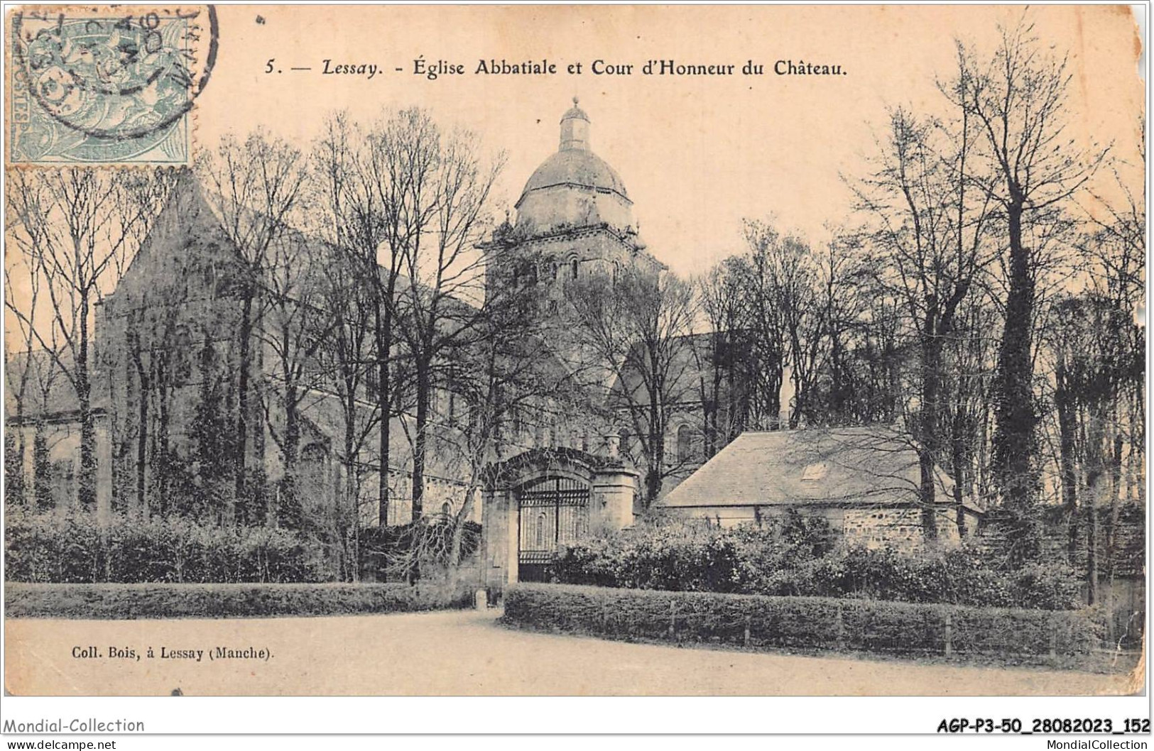 AGPP3-0289-50 - LESSAY - Eglise Abbatiale Et Cour D'honneur Du Chateau  - Autres & Non Classés