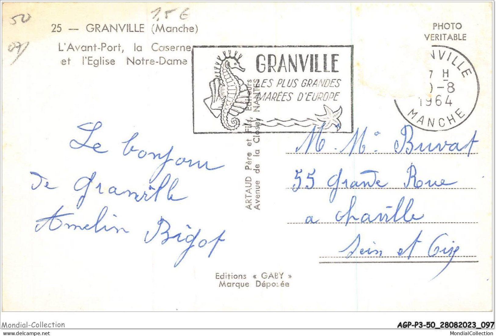 AGPP3-0261-50 - GRANVILLE - L'avant Port, La Caserne Et L'eglise Notre Dame  - Granville