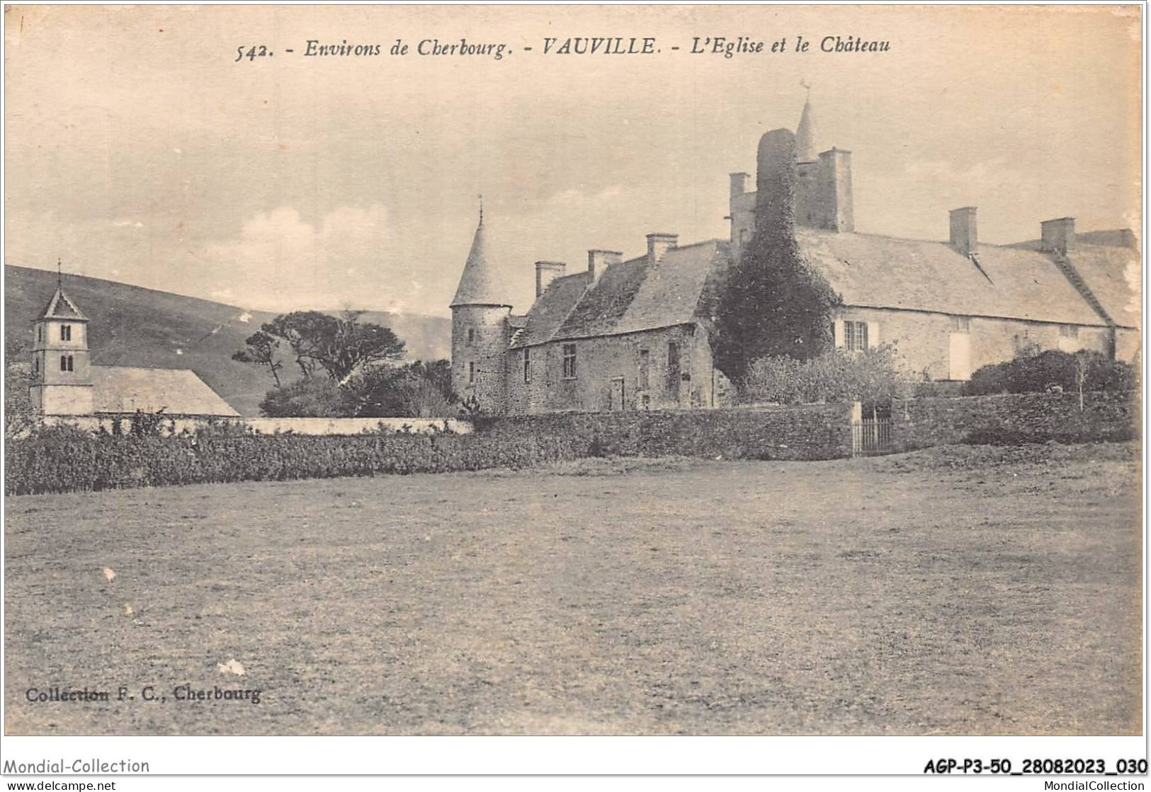 AGPP3-0227-50 - VAUVILLE - L'église Et Le Chateau  - Sonstige & Ohne Zuordnung