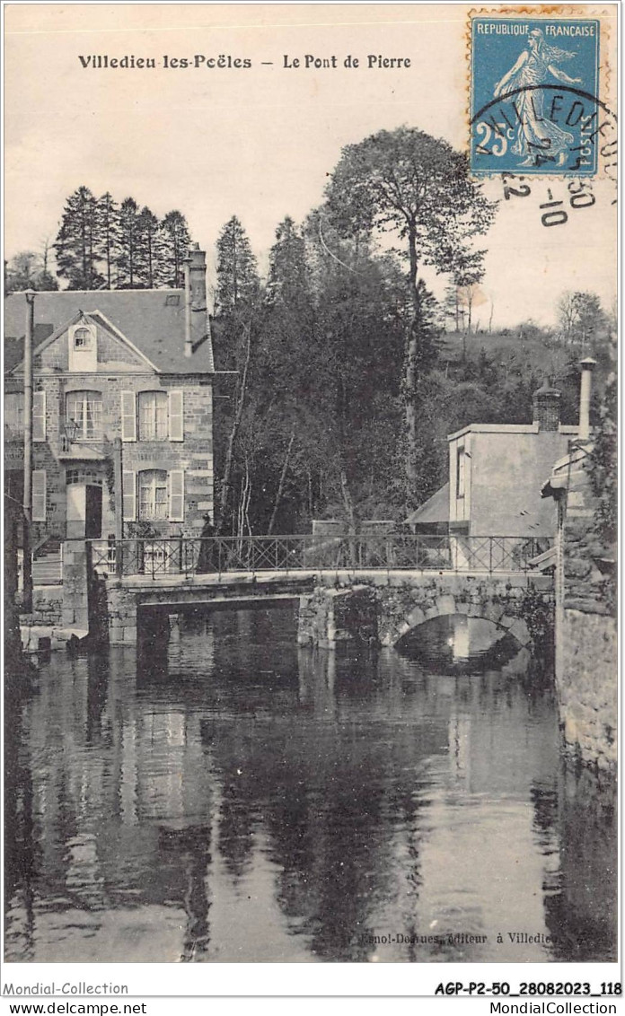 AGPP2-0180-50 - VILLEDIEU-LES-POELES - Le Pont De Pierre  - Villedieu