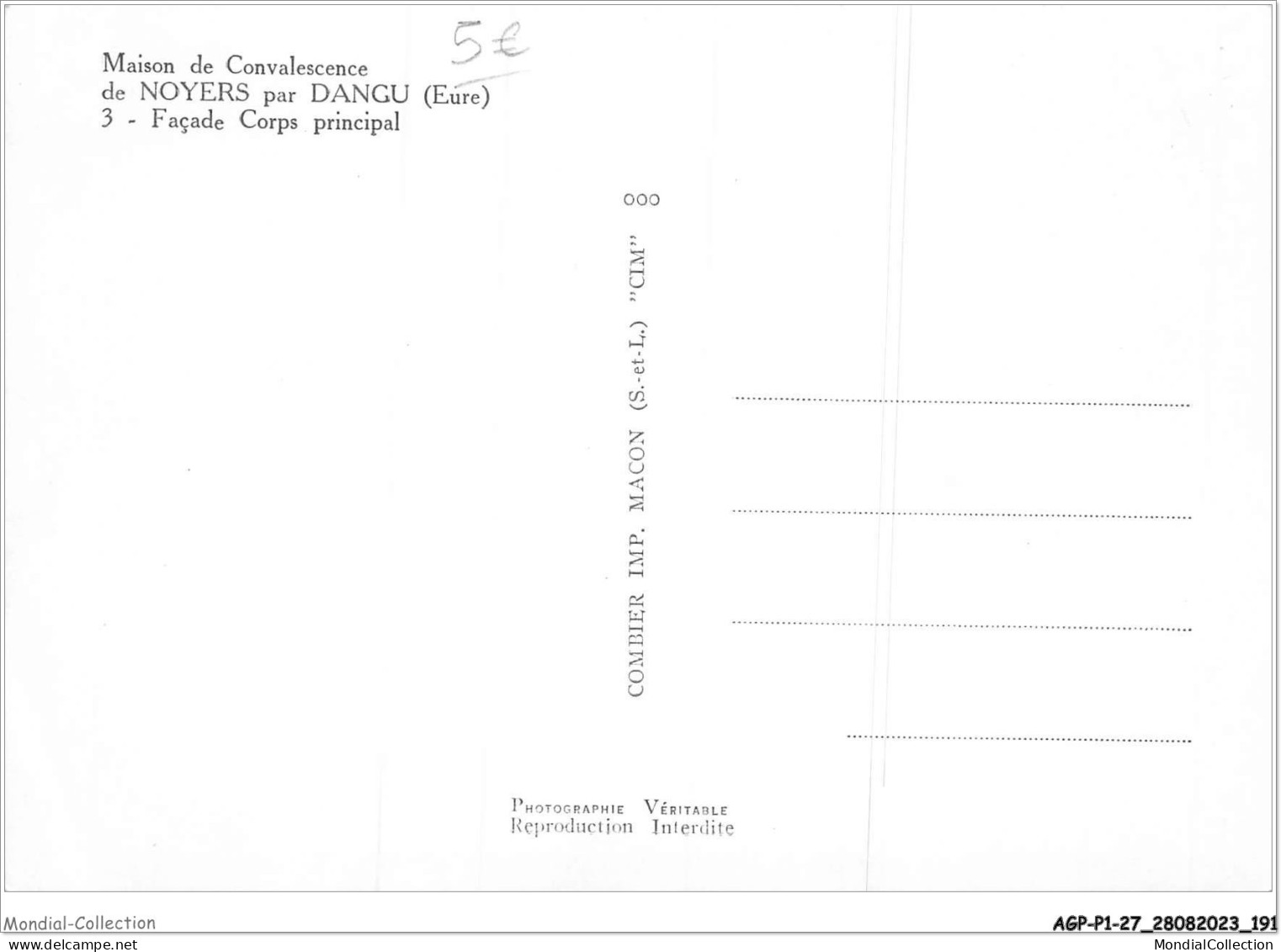 AGPP1-0096-27 - NOYERS -maison De Convalescence De Noyers - Facade Corp Principal  - Other & Unclassified