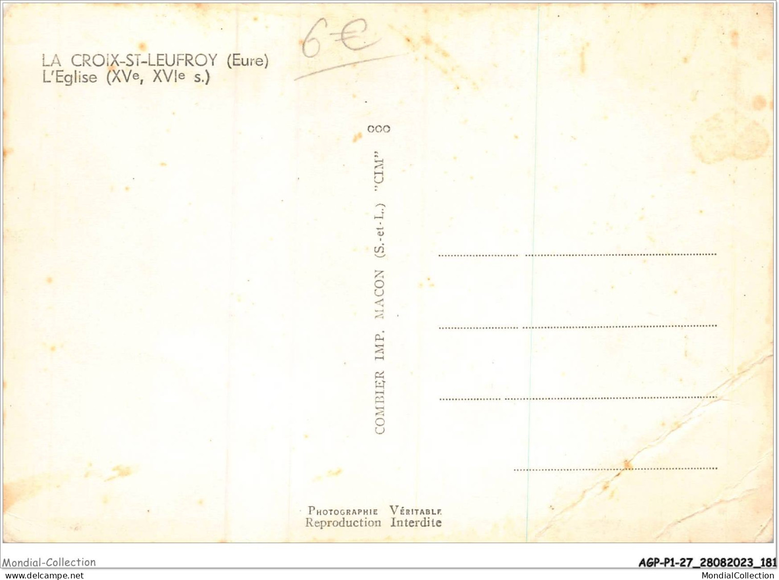 AGPP1-0091-27 - LA-CROIX-ST-LEUFROY - L'église  - Andere & Zonder Classificatie