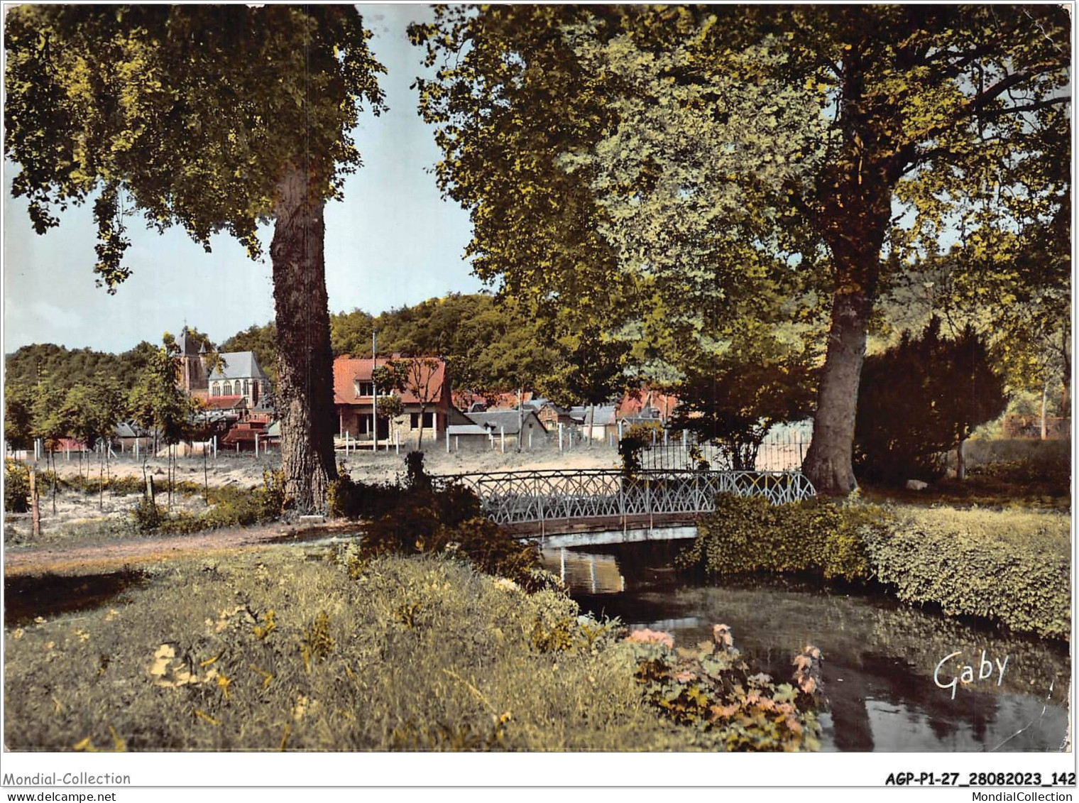 AGPP1-0072-27 - BEAUMONT-LE-ROGER - La Rivière - La Risle Et L'église  - Beaumont-le-Roger