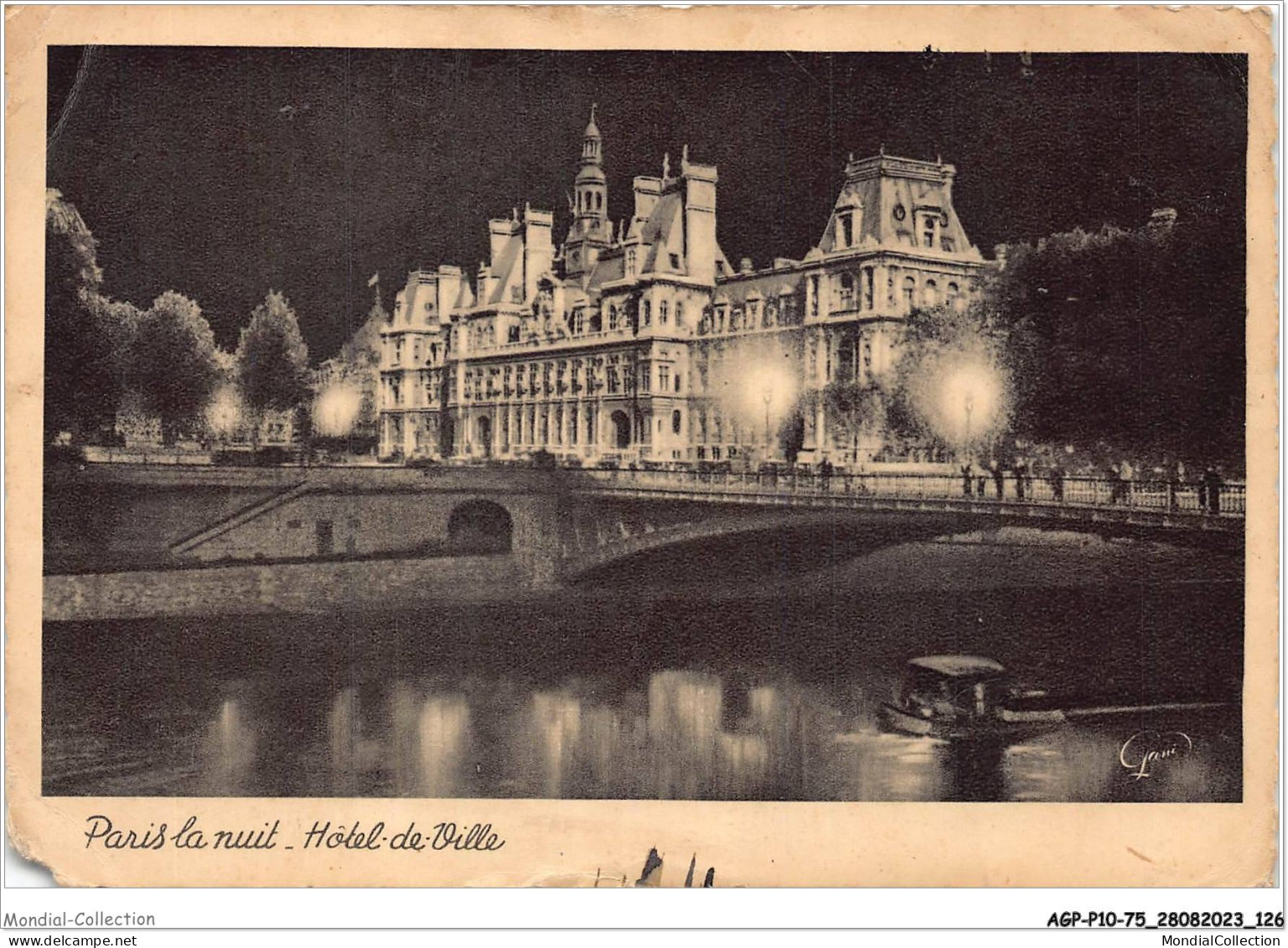 AGPP10-0878-75 - PARIS-LA-NUIT - Hotel De Ville  - Parijs Bij Nacht