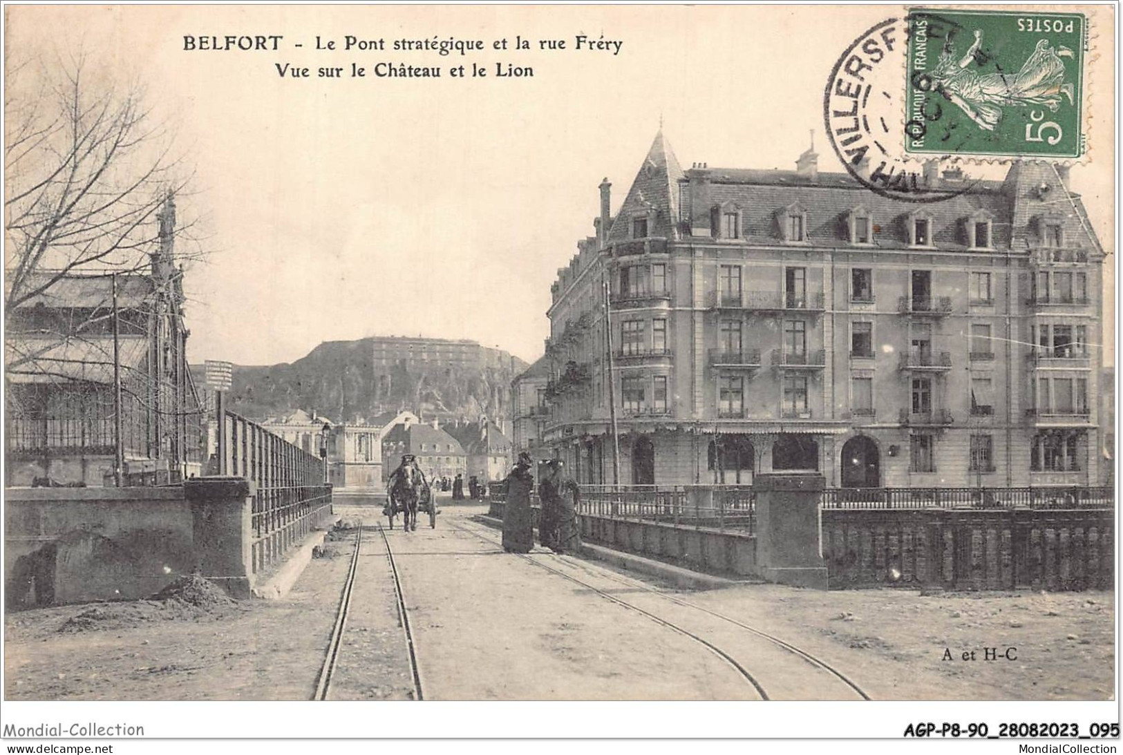 AGPP8-0713-90 - BELFORT-VILLE - Le Pont Stratégique Et La Rue Fréry - Vue Sur Le Chateau Et Le Loin  - Belfort - Stad