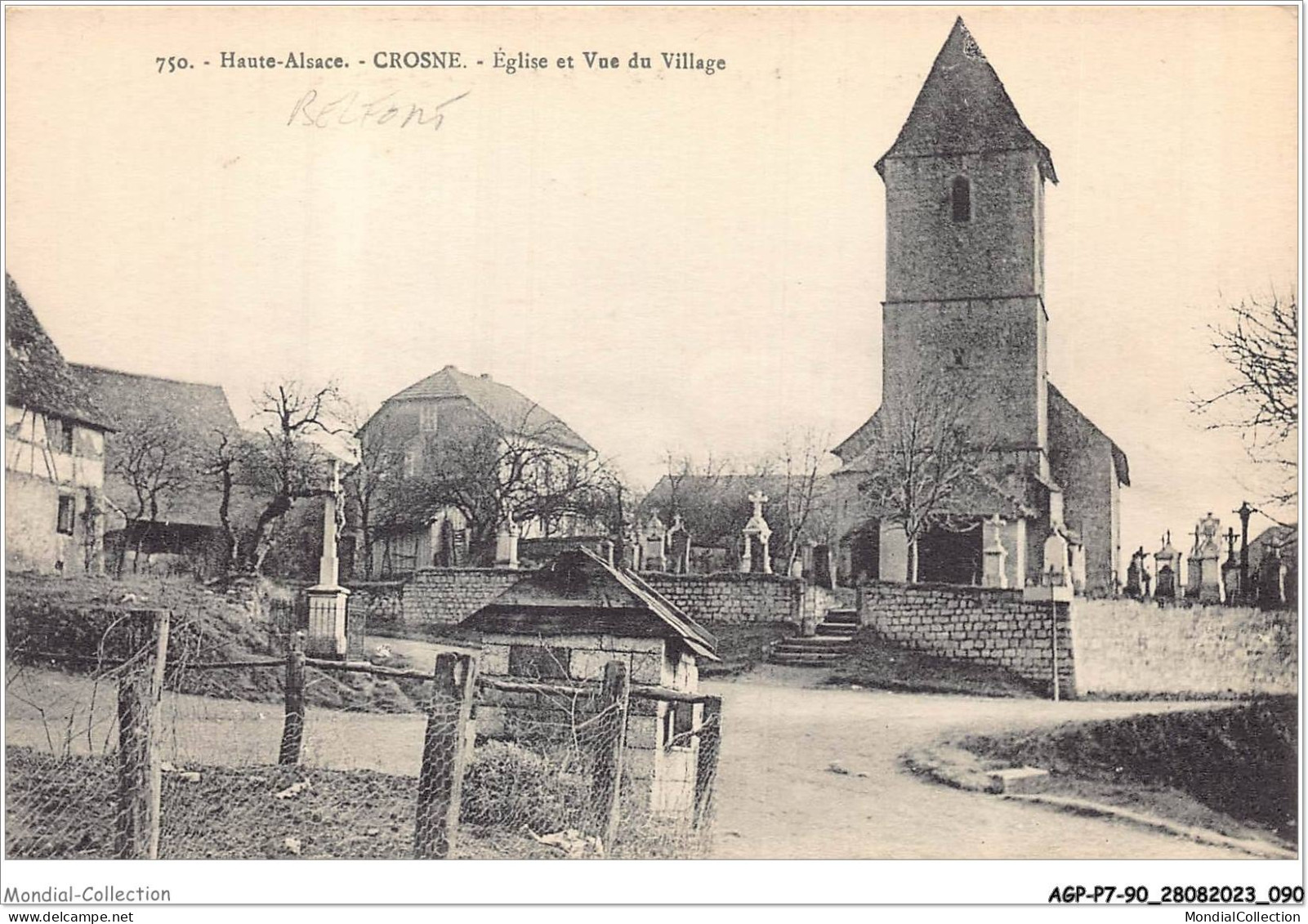 AGPP7-0640-90 - CROSNE - église Et Vue Du Village  - Sonstige & Ohne Zuordnung