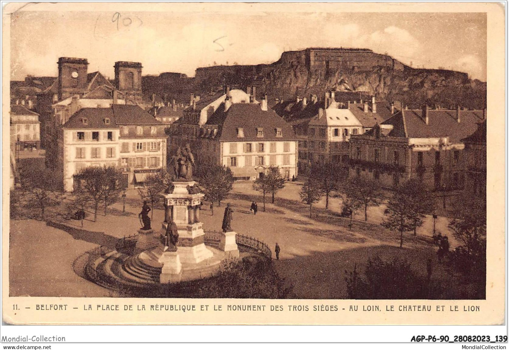 AGPP6-0594-90 - BELFORT-VILLE - La Place De La République Et Le Monument Des Trois Sièges  - Belfort - Ville