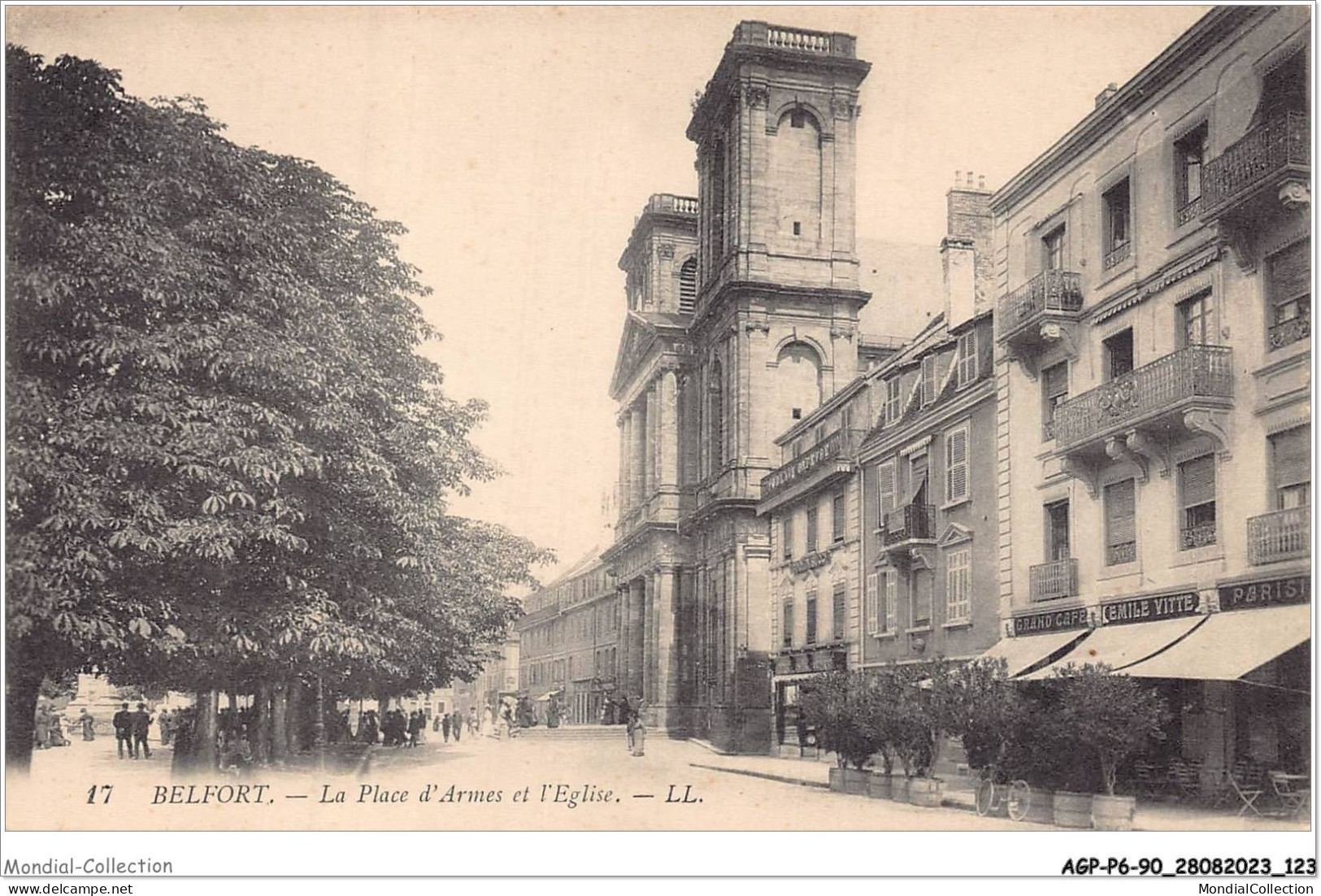 AGPP6-0587-90 - BELFORT-VILLE - Place D'armes Et L'église  - Belfort - Ville
