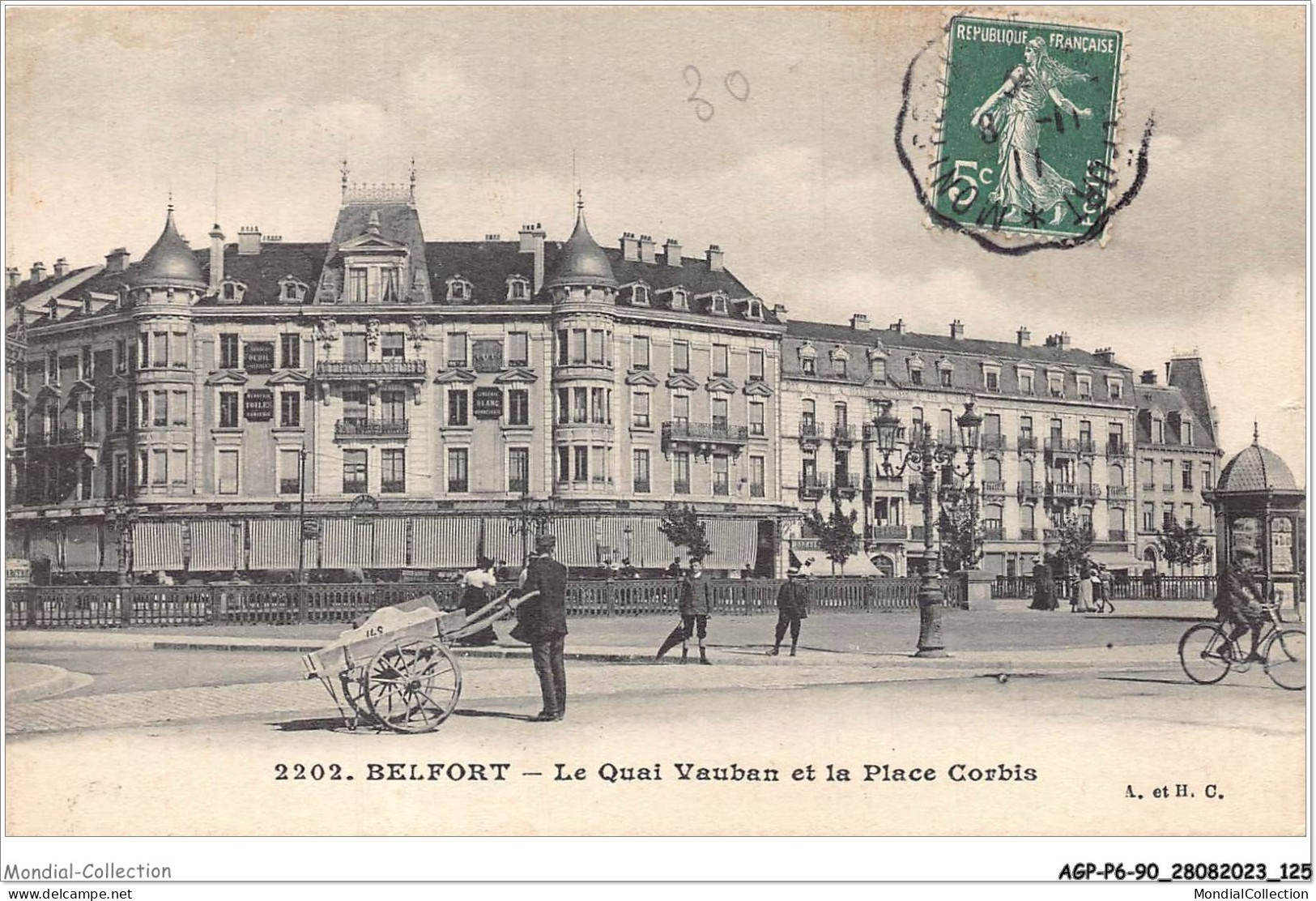 AGPP6-0588-90 - BELFORT-VILLE - Le Quai Vauban Et La Place Corbis  - Belfort - Ville