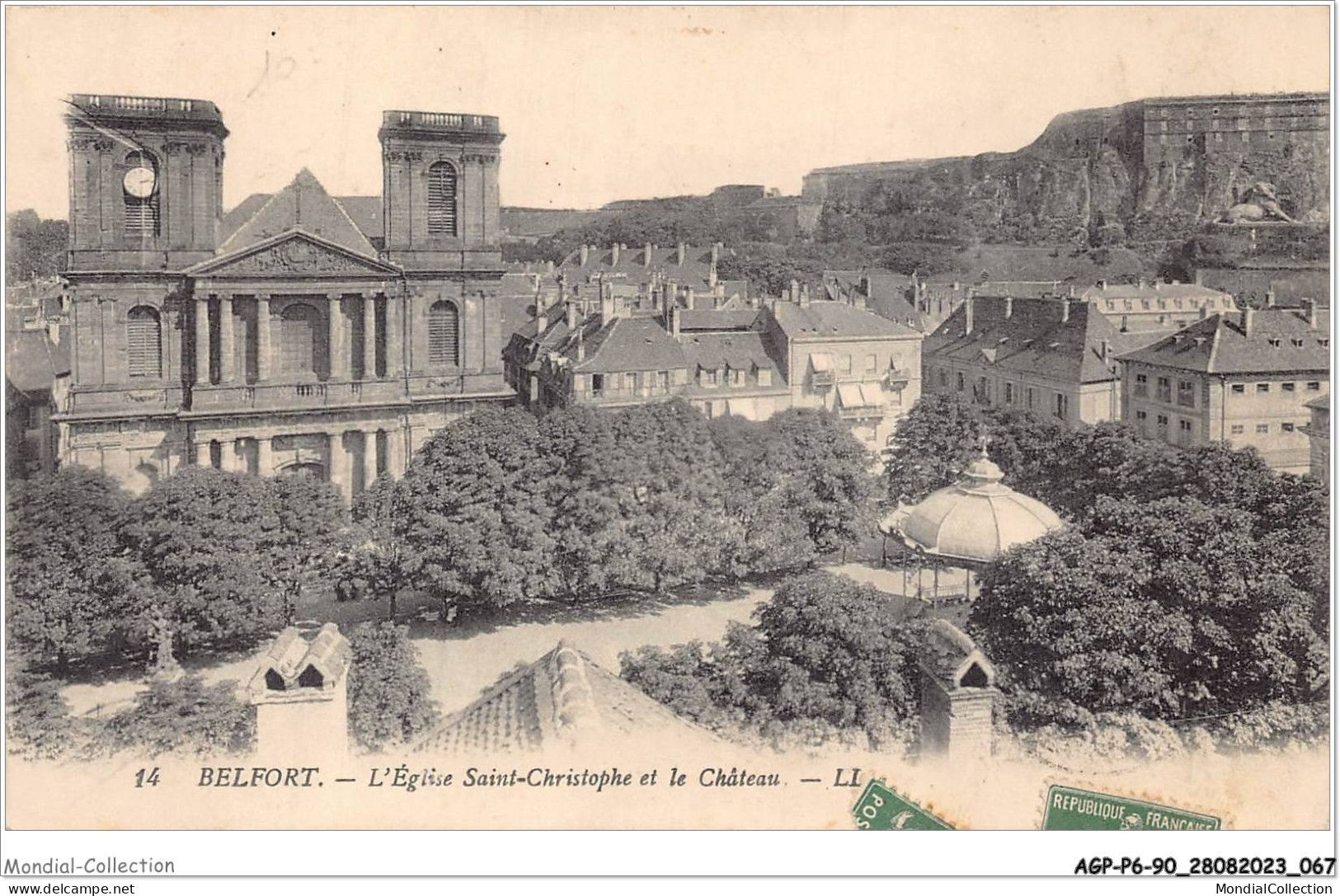 AGPP6-0559-90 - BELFORT-VILLE - L'église Saint-christophe Et Le Chateau  - Belfort - Stadt