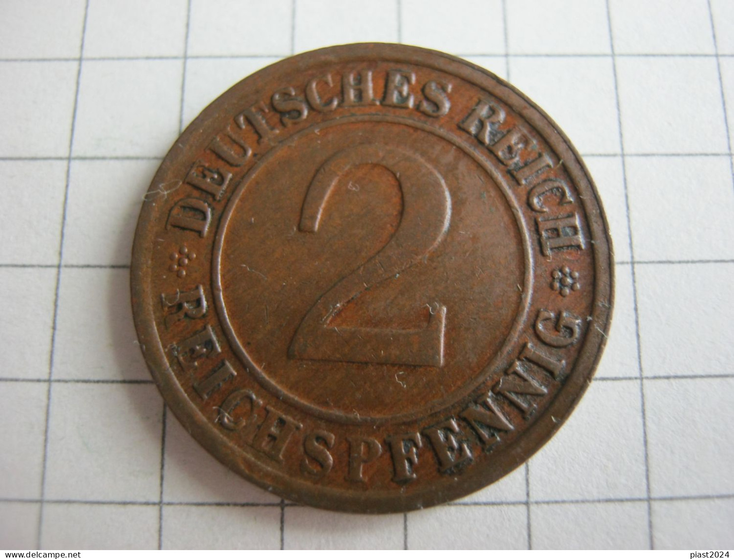 Germany 2 Reichspfennig 1924 D - 2 Rentenpfennig & 2 Reichspfennig