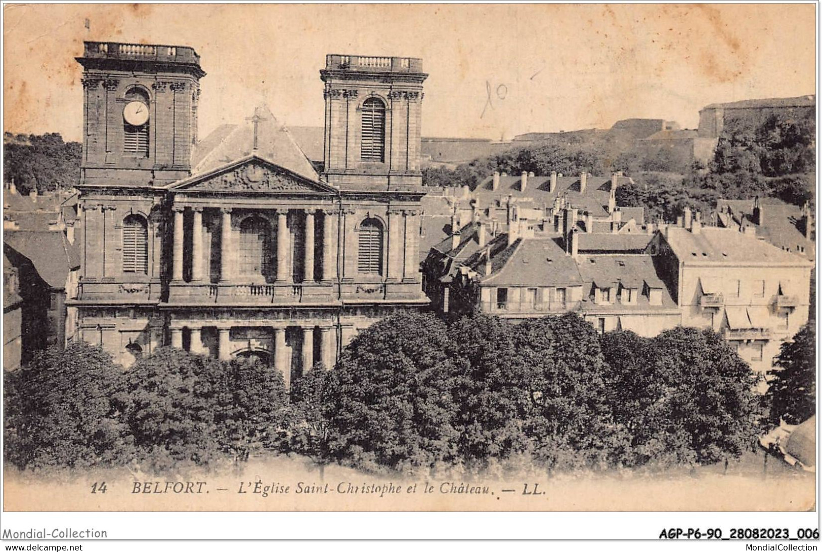 AGPP6-0528-90 - BELFORT-VILLE - L'église Saint-christophe Et Le Chateau  - Belfort - Stadt