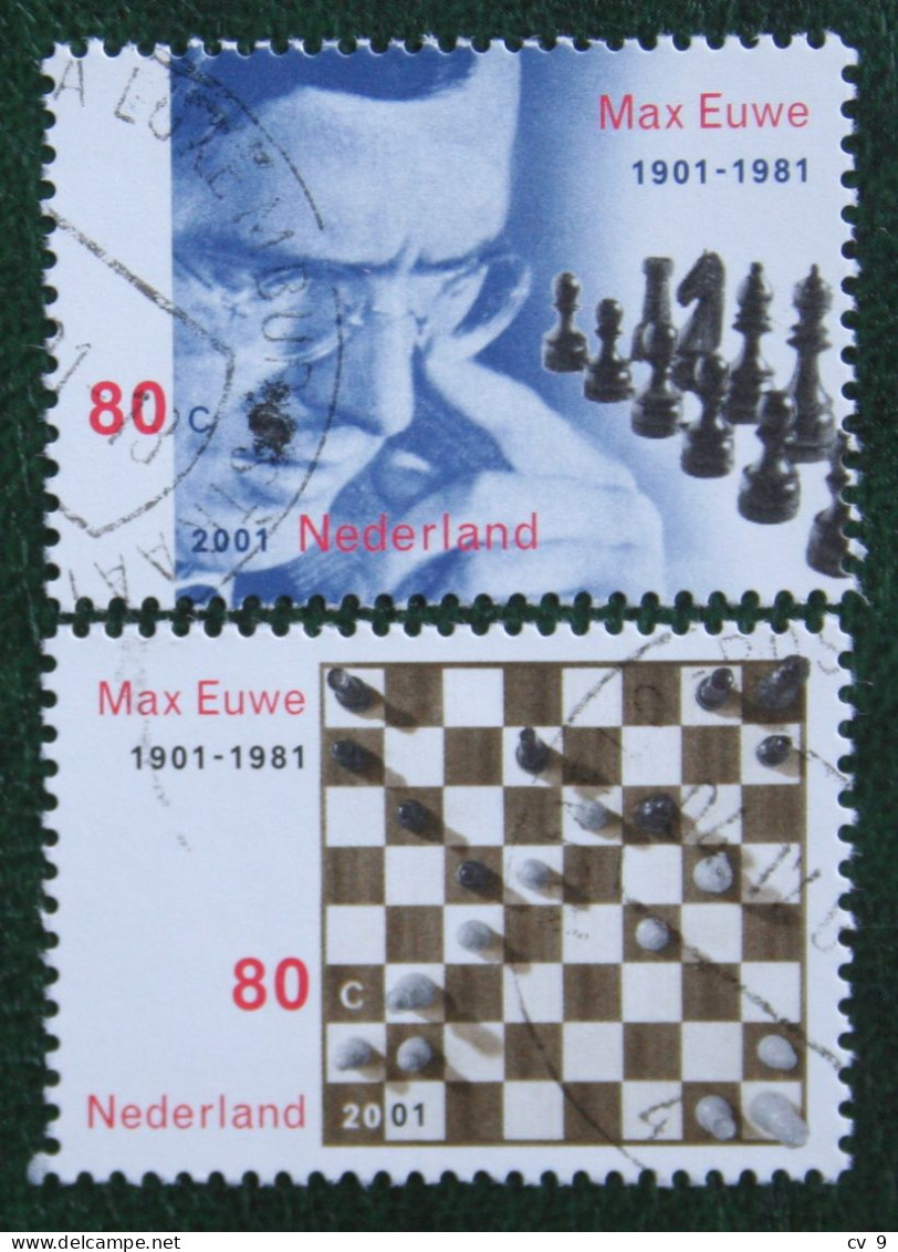 Stamps  Max Euwe Schaken Chess Schach  NVPH 1969 A+b (Mi 1972-1973) 2001 Gestempeld / Used NEDERLAND / NETHERLANDS - Gebraucht