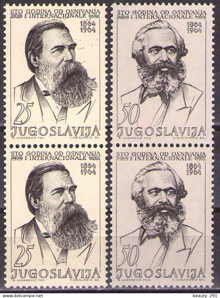 Yugoslavia 1964 - 100 Years Of Internationale, Marx And Engels - Mi 1091-1092 - MNH**VF - Nuevos