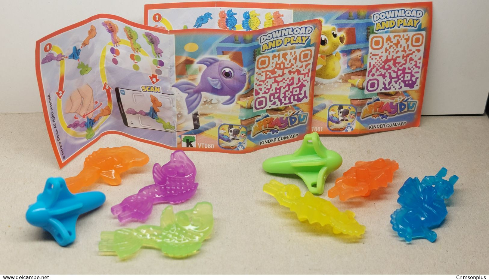 2022 Ferrero - Kinder Surprise -  VT060 & VT061 Colormix Spinners Ocean - Complete Set + 2 BPZ's - Figuren